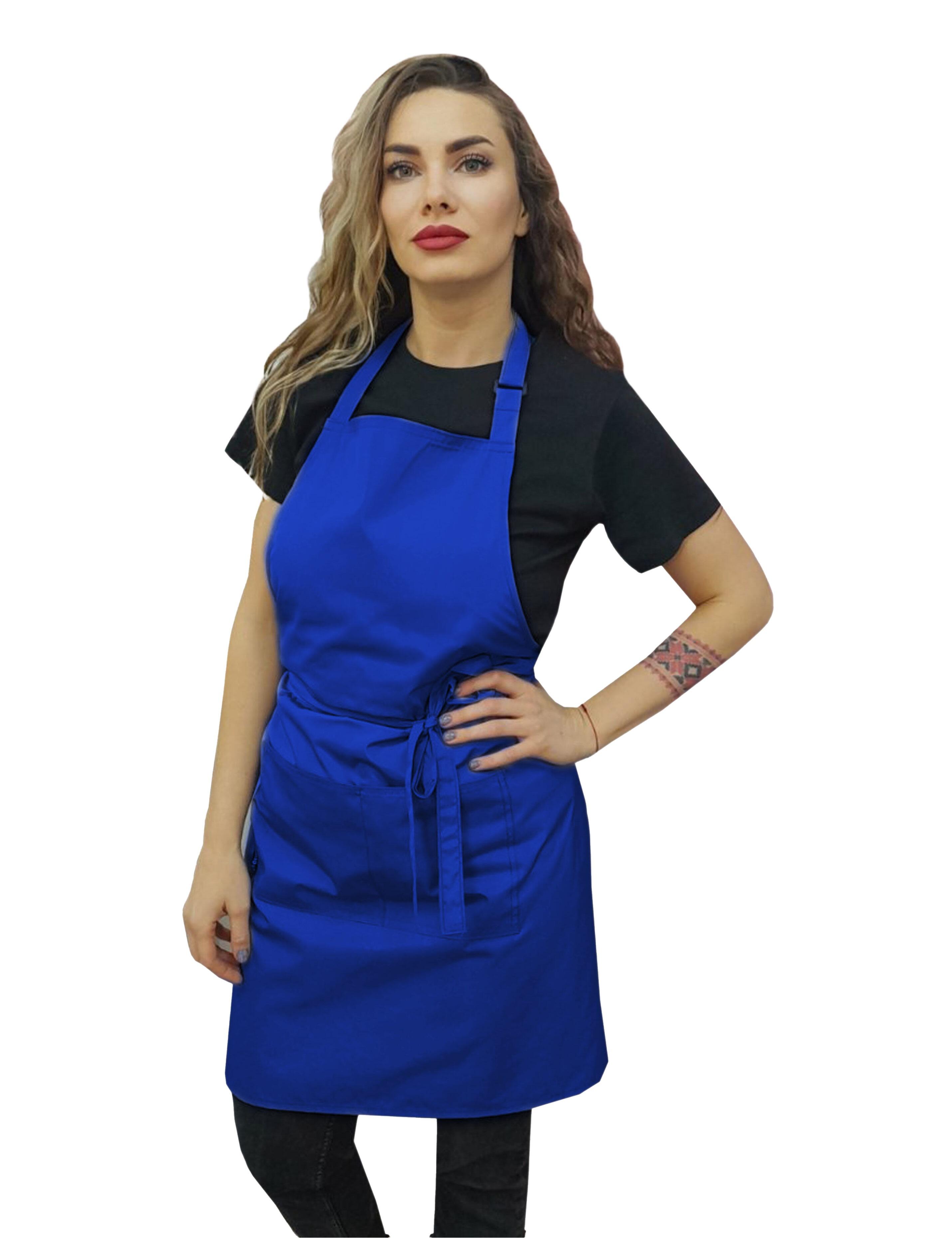 Hairdresser’s waterproof apron royal blue