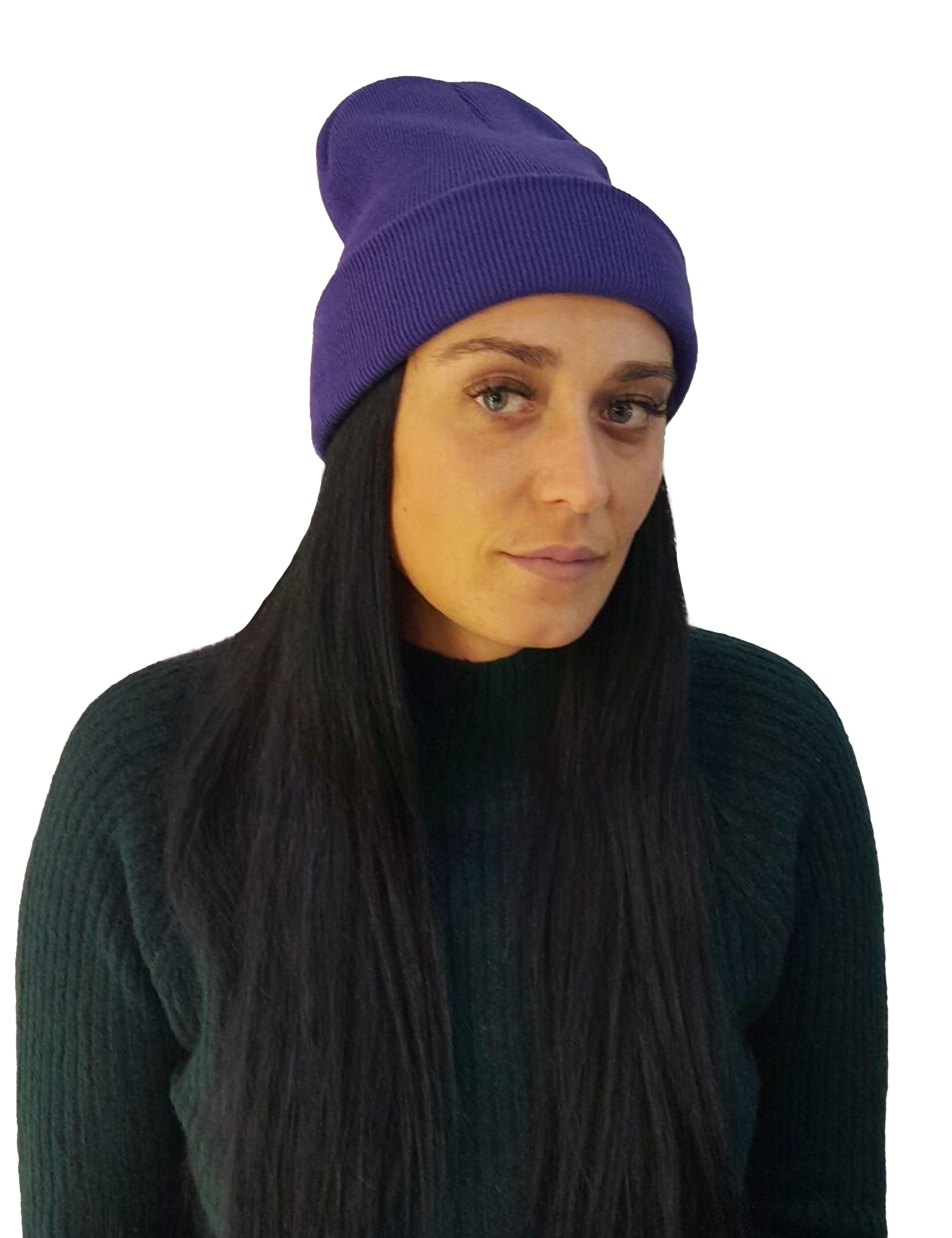 Winter hat beanie purple