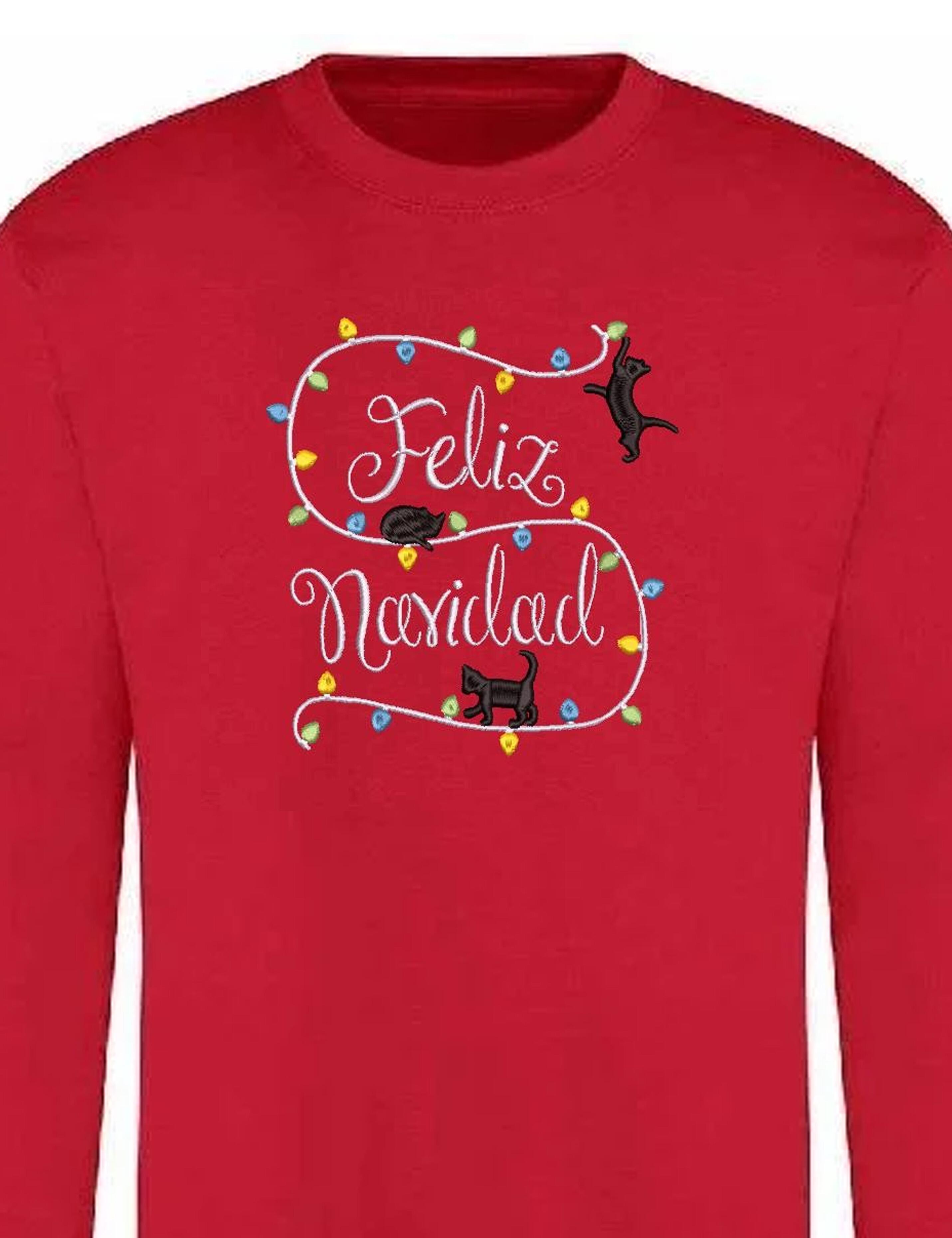 Personalised Feliz Navidad Jumper red with embroidery