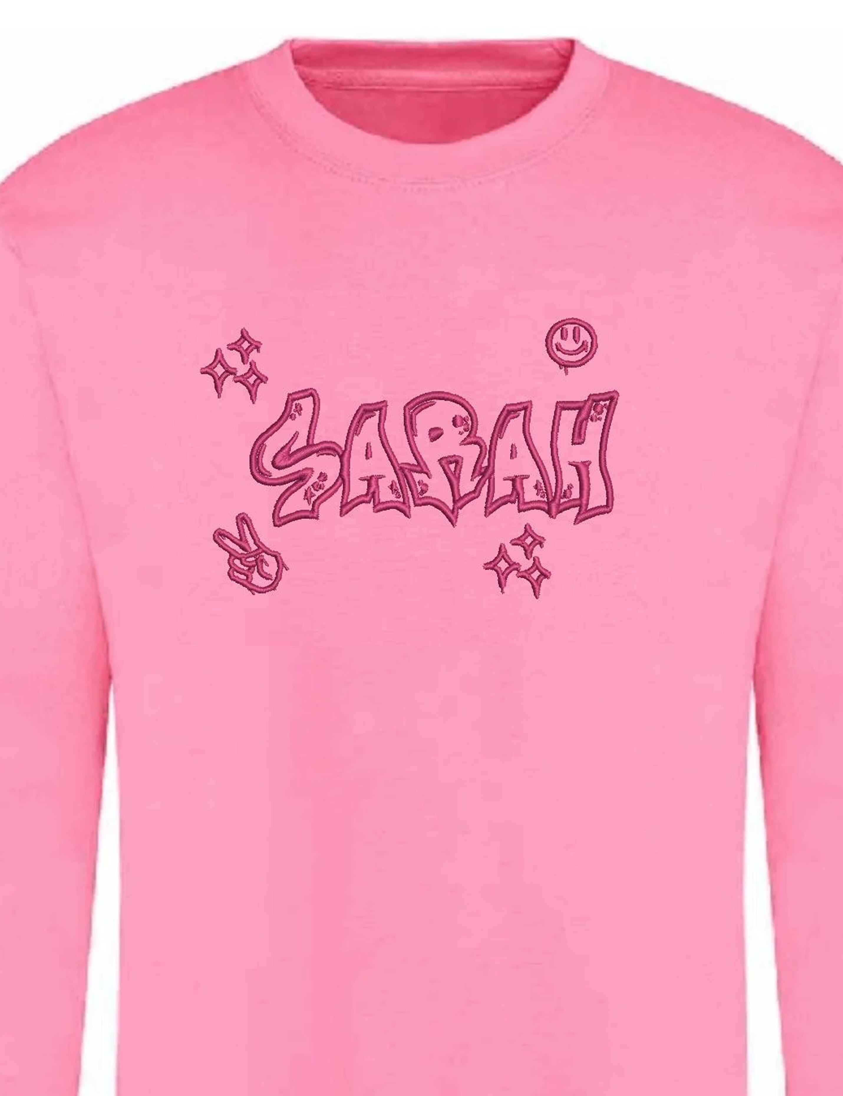 Personalised Embroidered Fancy Jumper Pink Barbie