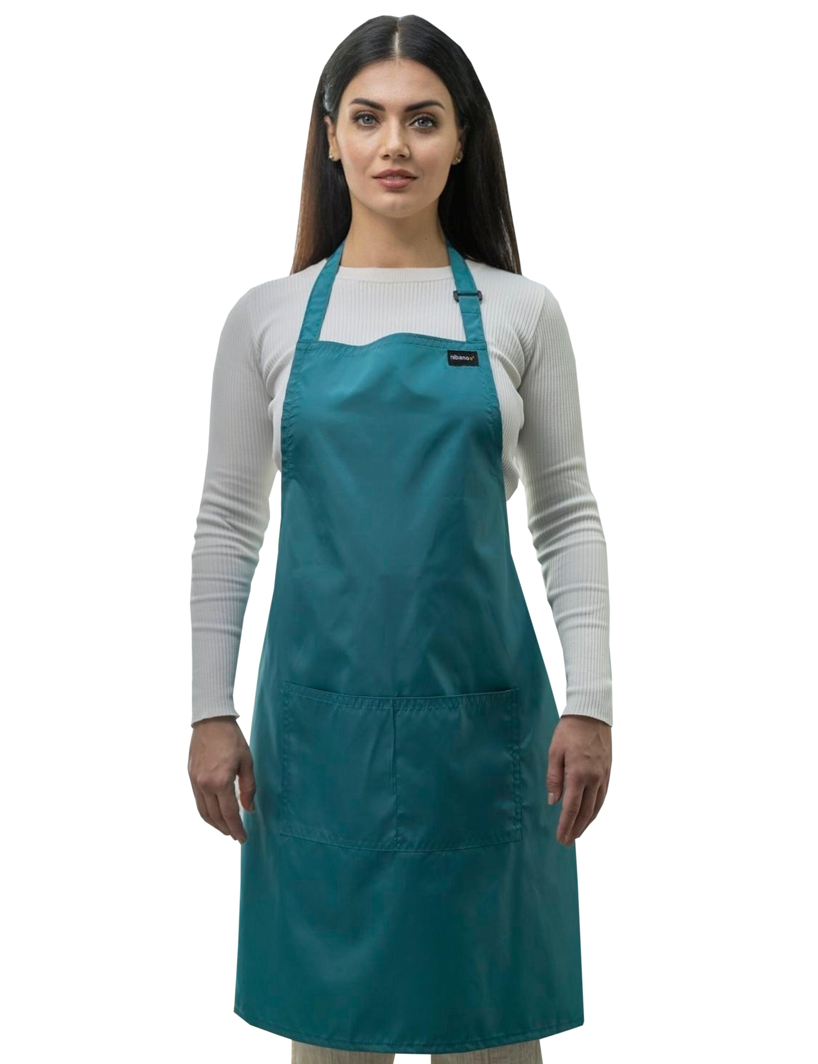 Waterproof teal hairdressing apron for salon use