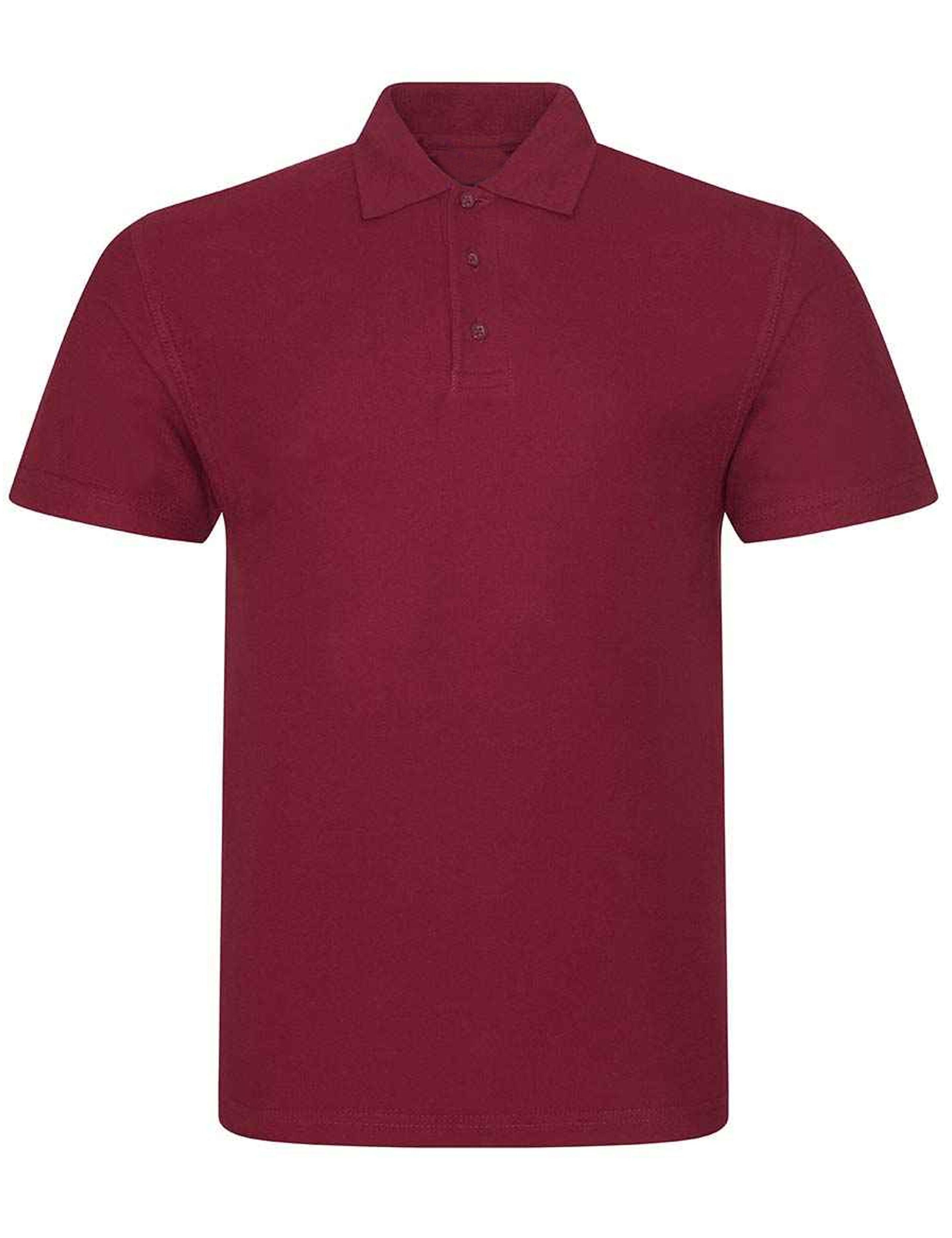 Burgundy polycotton polo shirt for workwear and casual use