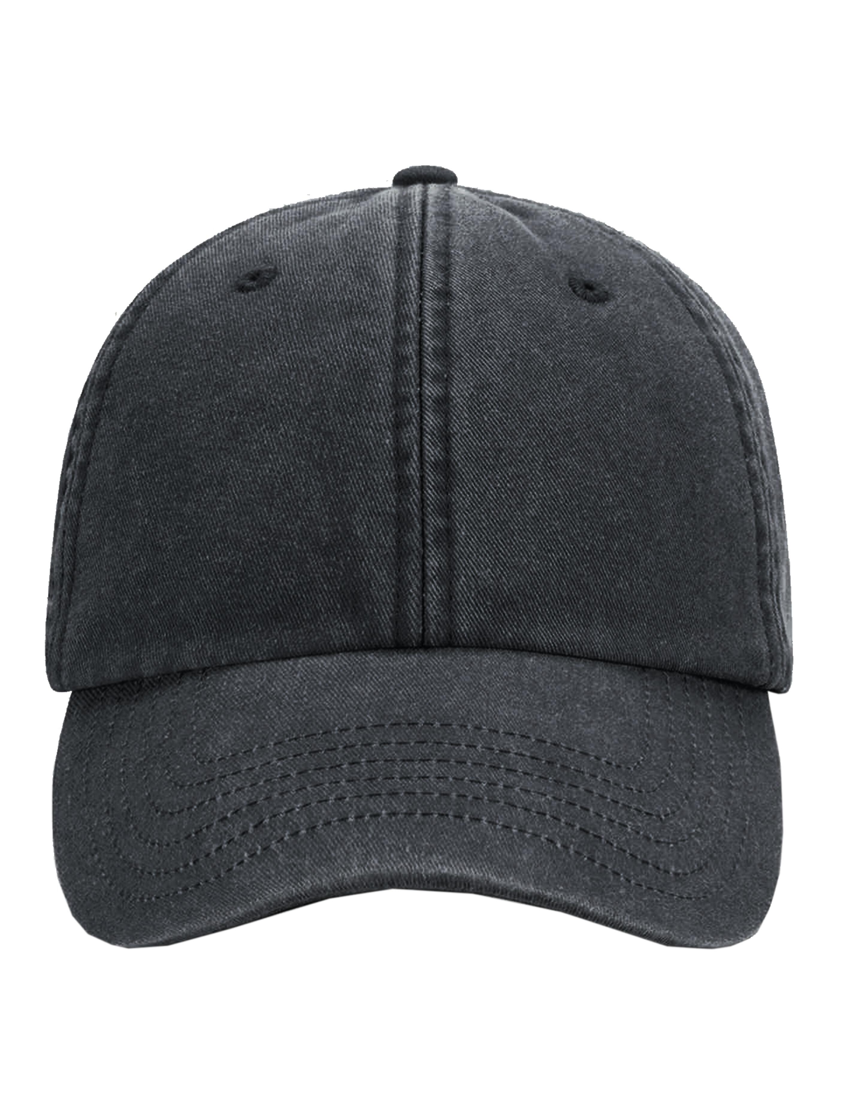 Vintage black low profile baseball cap plain or embroidered