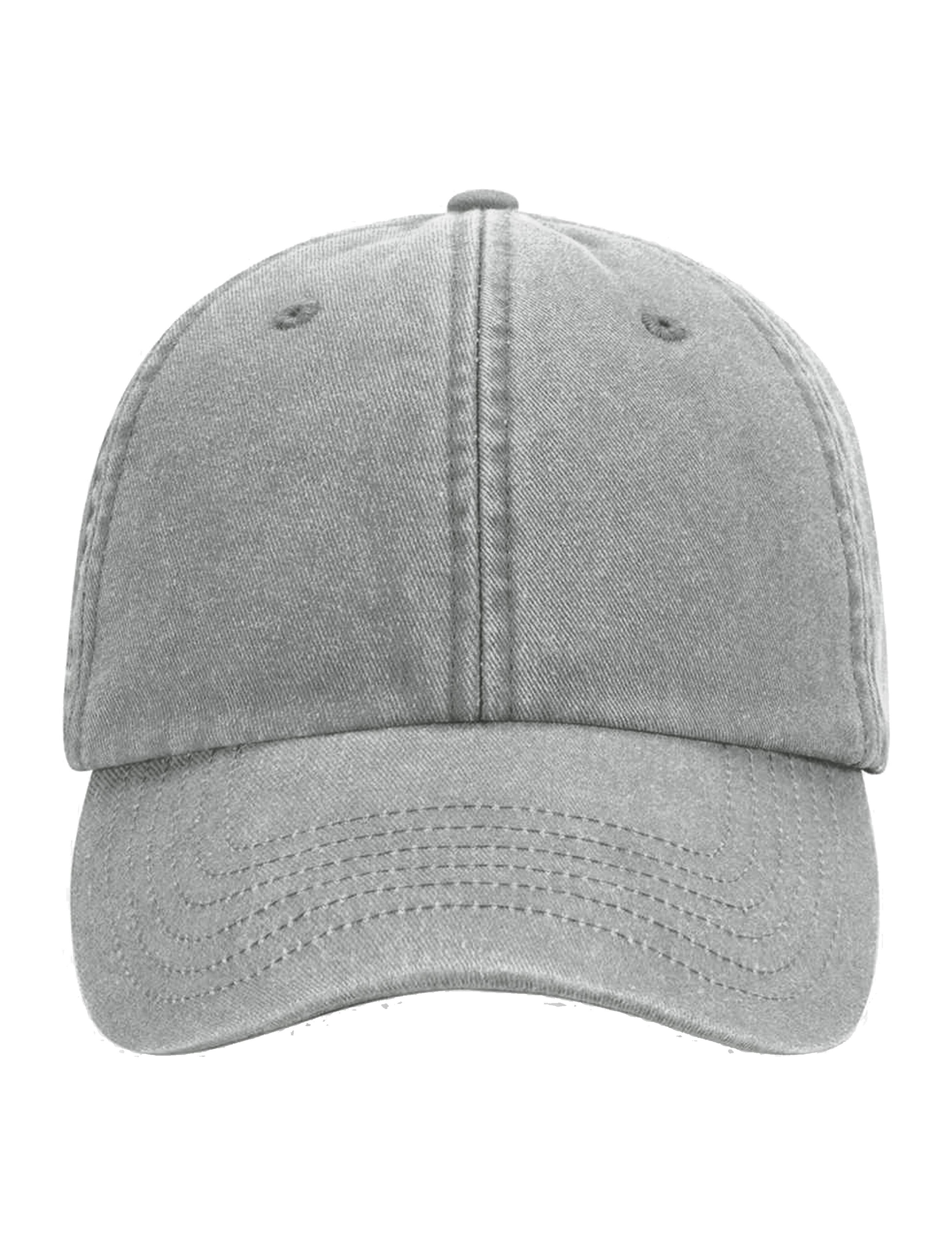Vintage grey low profile baseball cap plain or embroidered