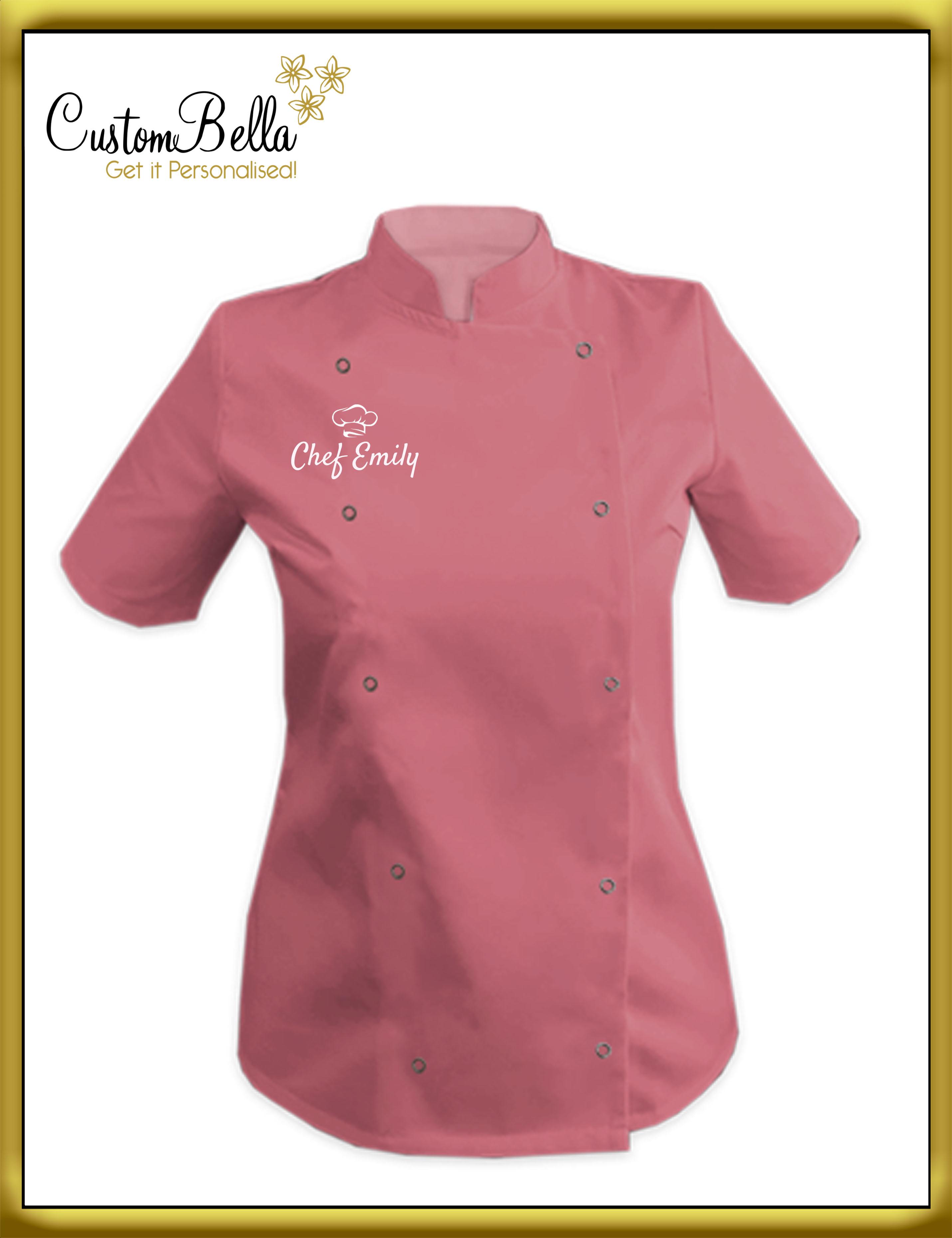 Women's short sleeve chef's Jacket rose gold