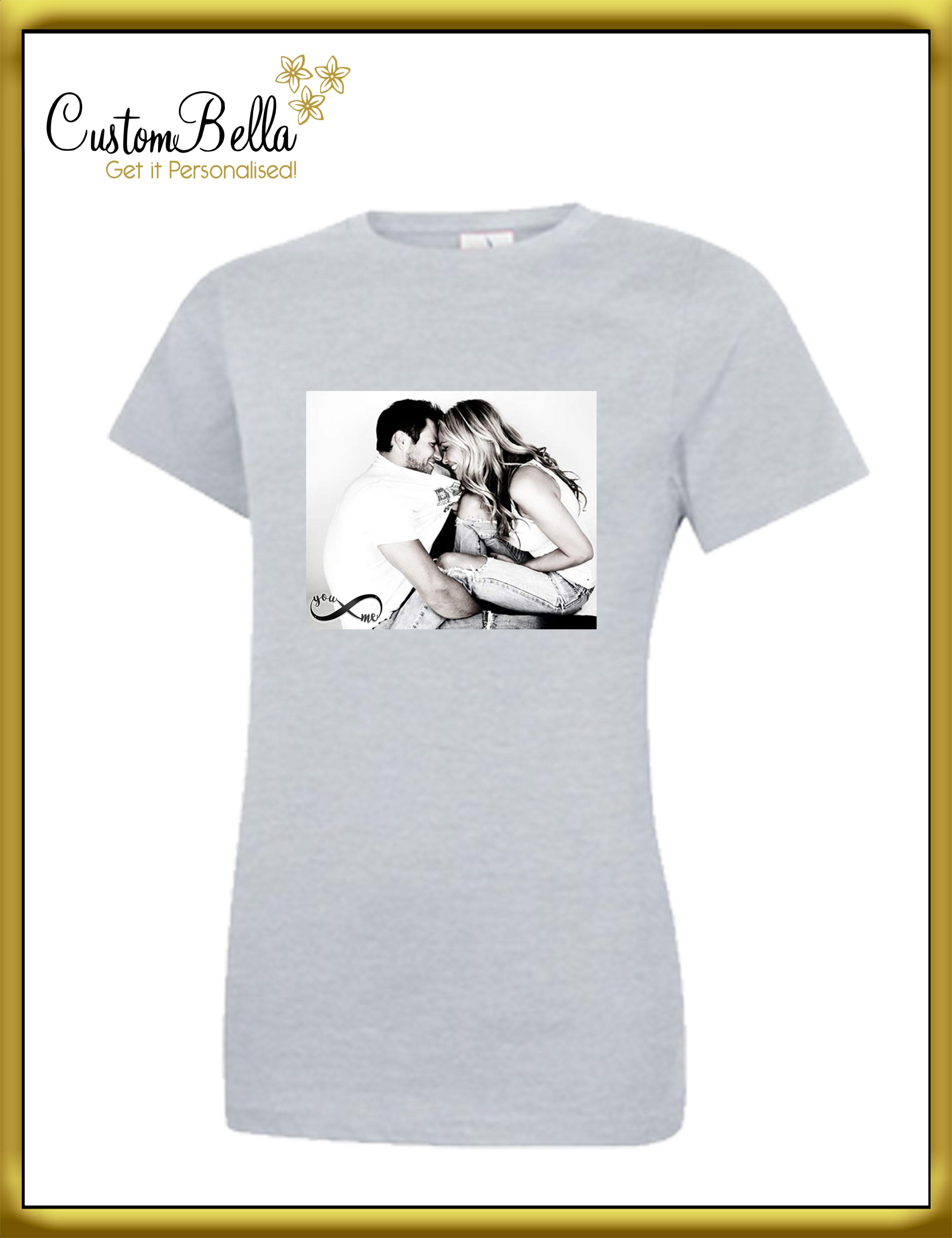 Photo Printed women's t-shirt heather grey