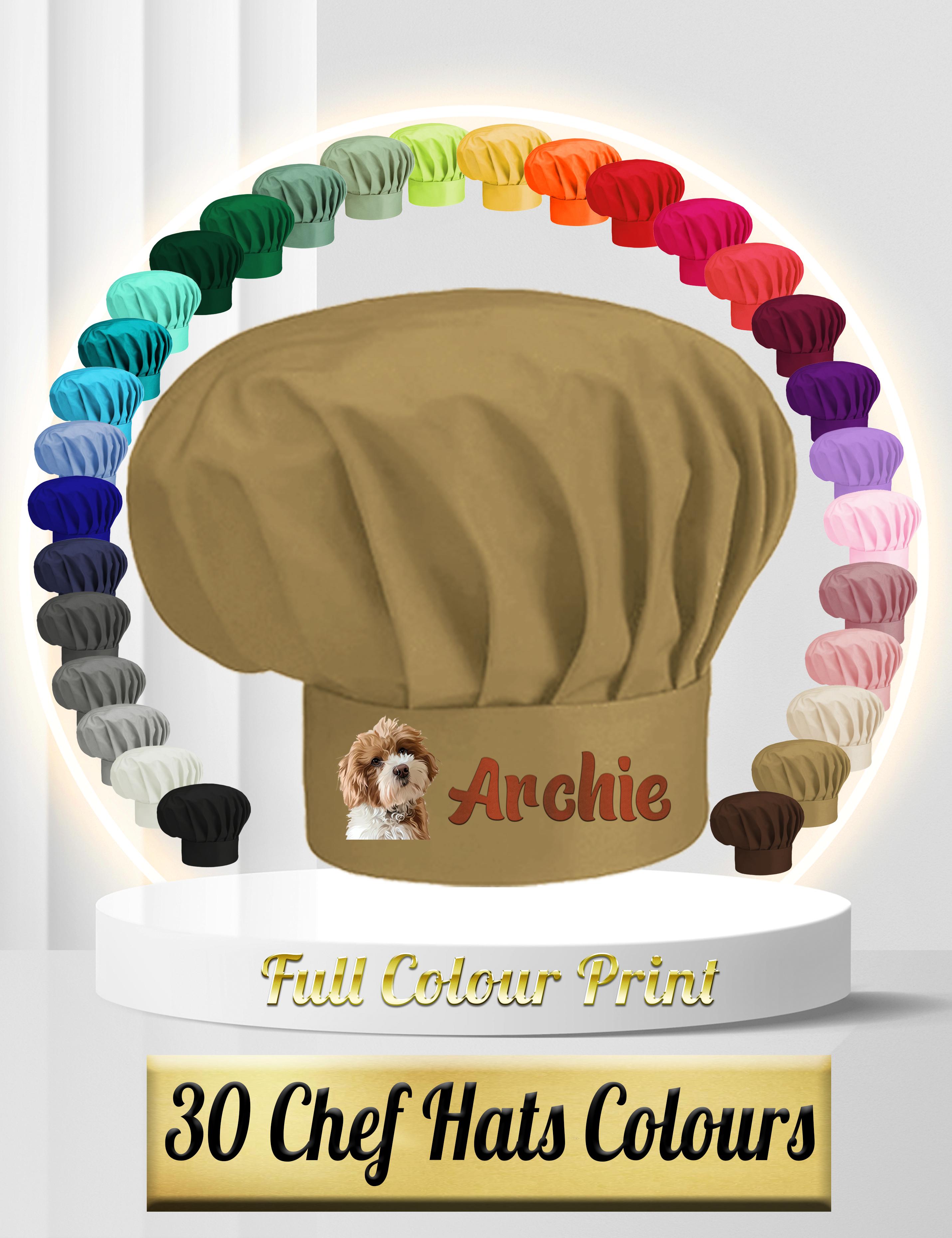 Pet's Design Printed Chef Hat in 30 colours