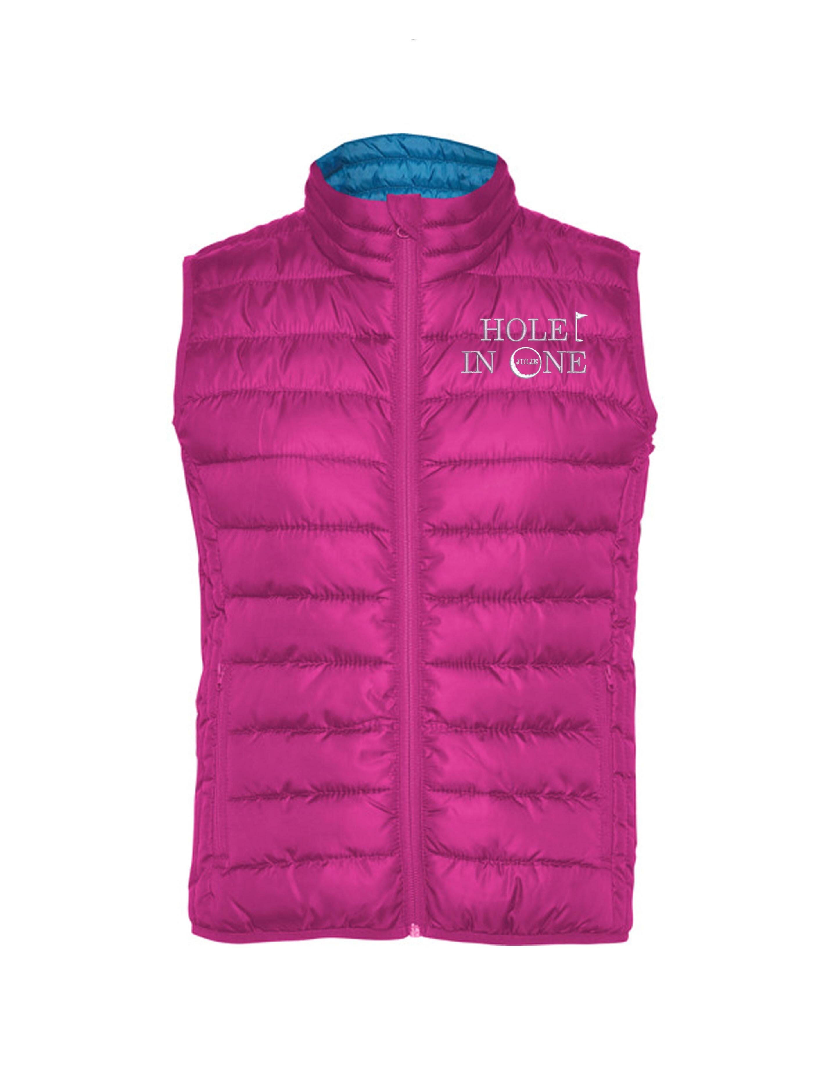 Hole in 1 Design Women's Embroidered Feather Golf Gilet Hot Pink