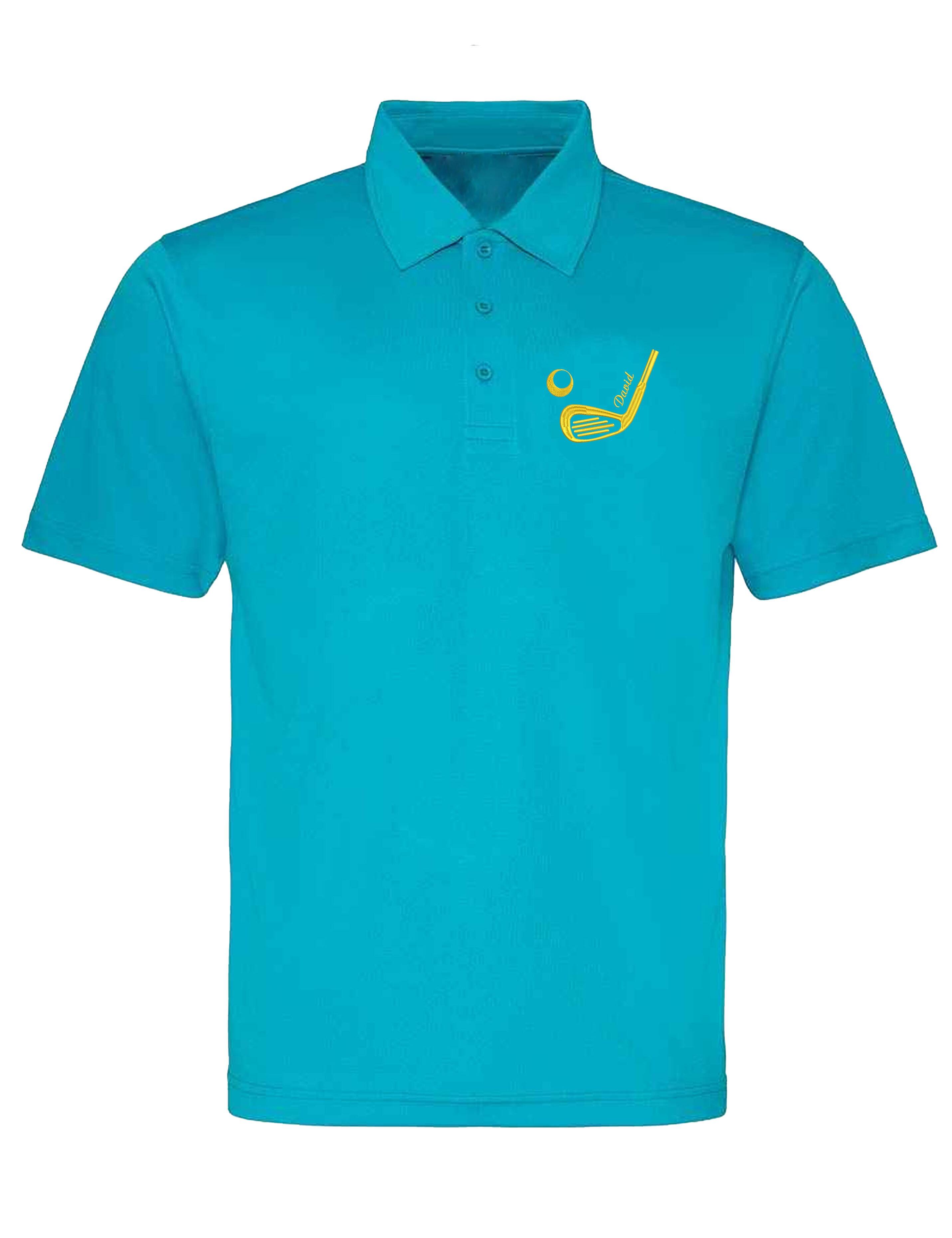 Golf Club Design Dri-Fit Golf Polo Shirt Turquoise