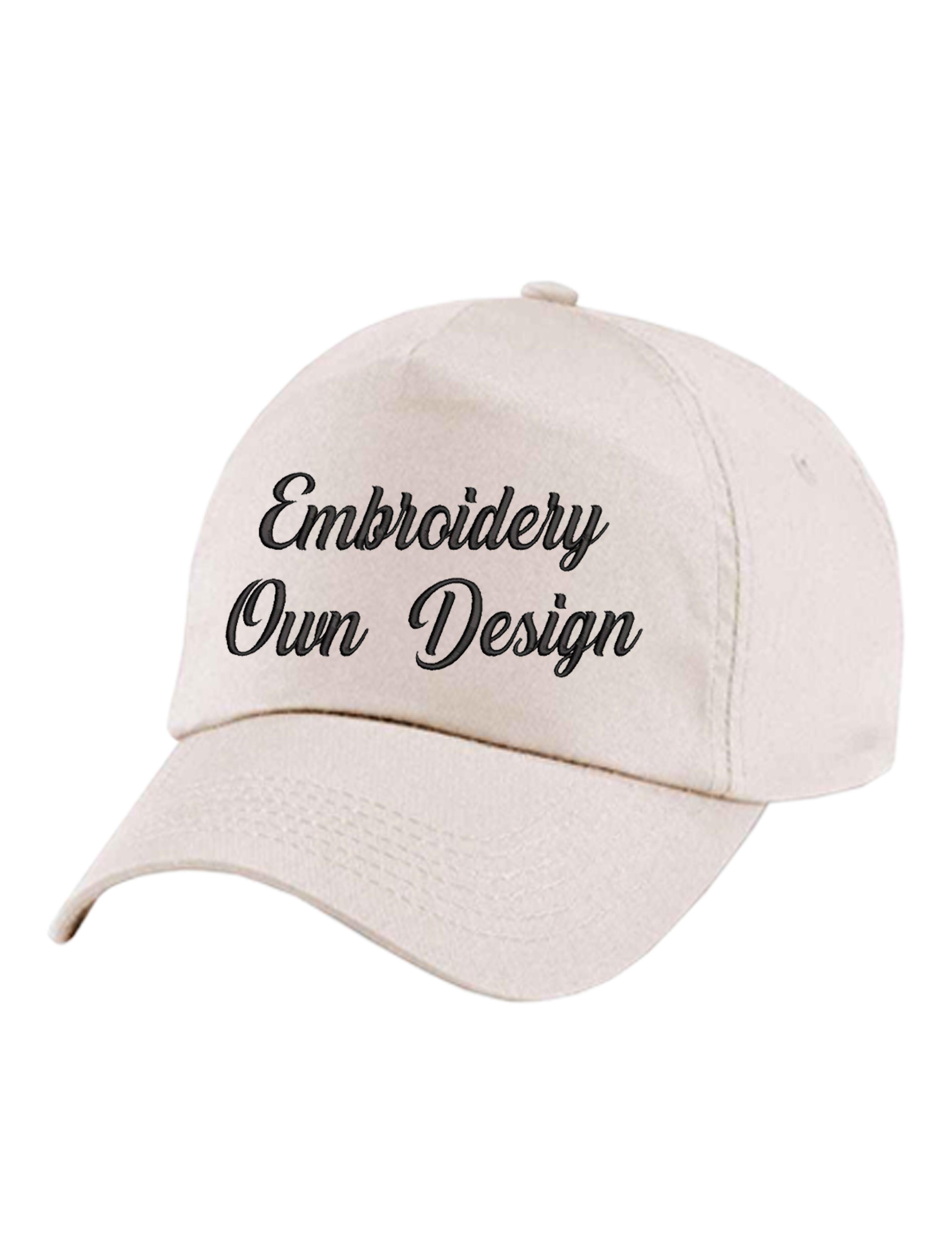 Personalised Baseball Cap Cream with embroidery