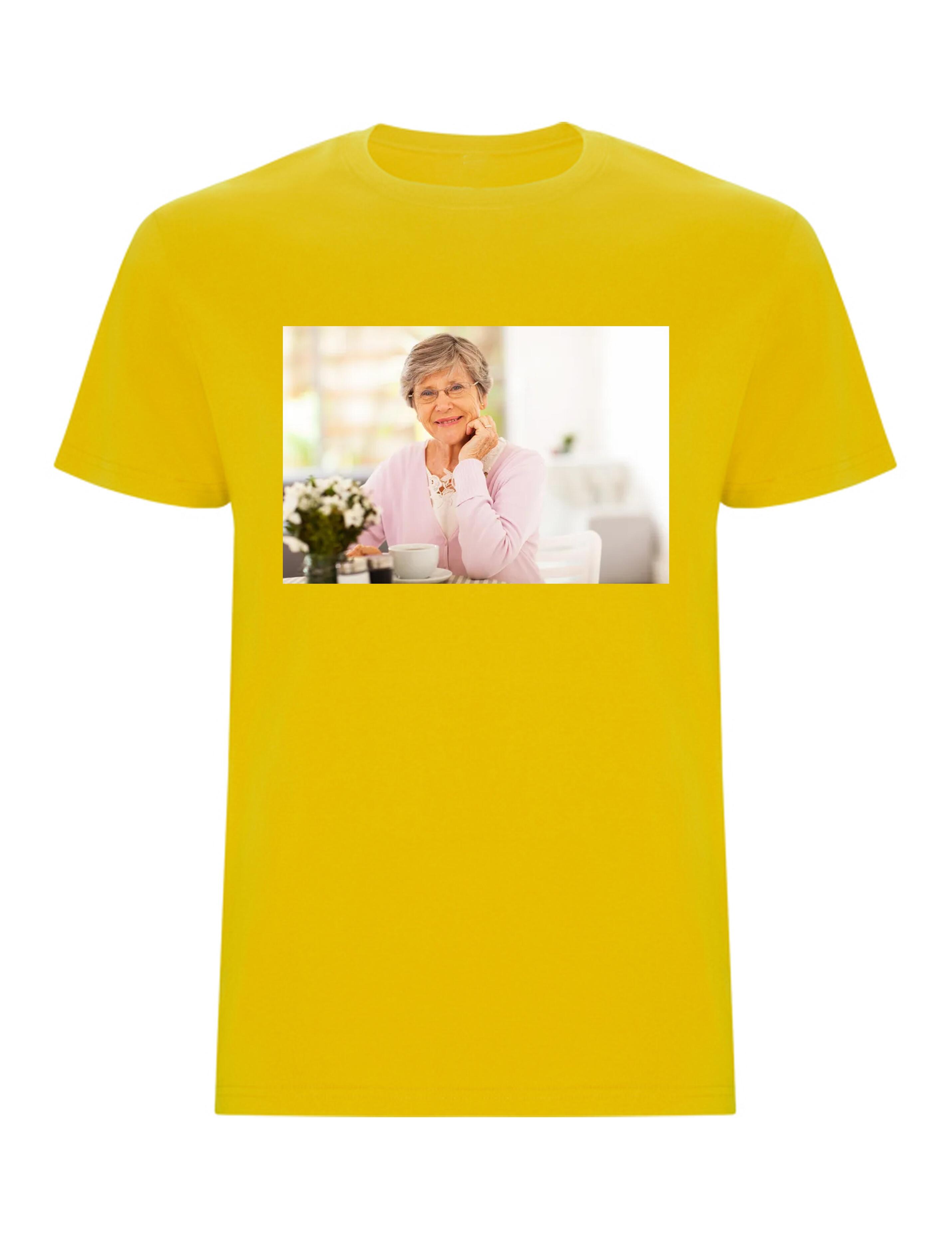 Personalised Photo Printed Short Sleeve T-Shirt Yellow