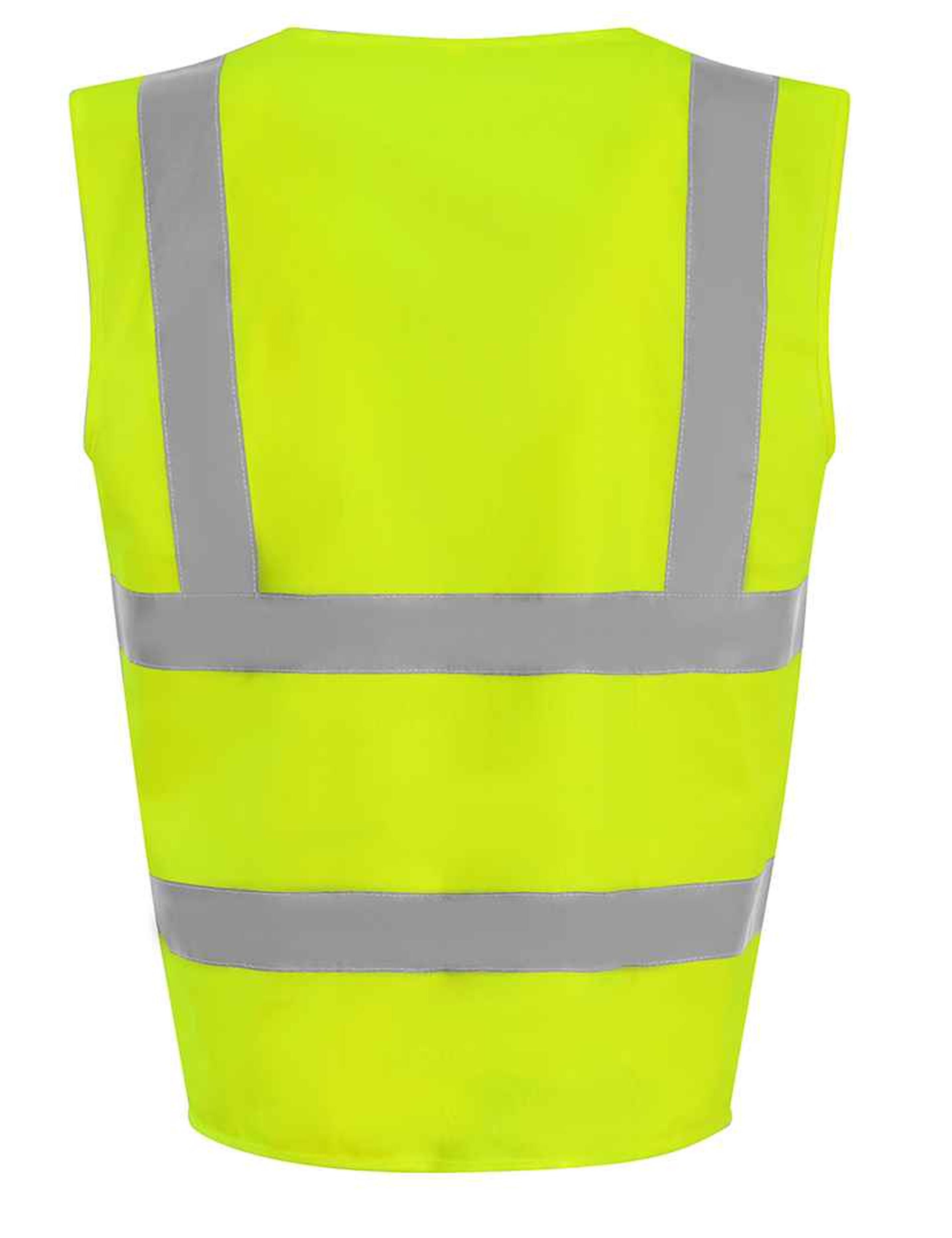 Printed High Visitbility Waistcoat Yellow