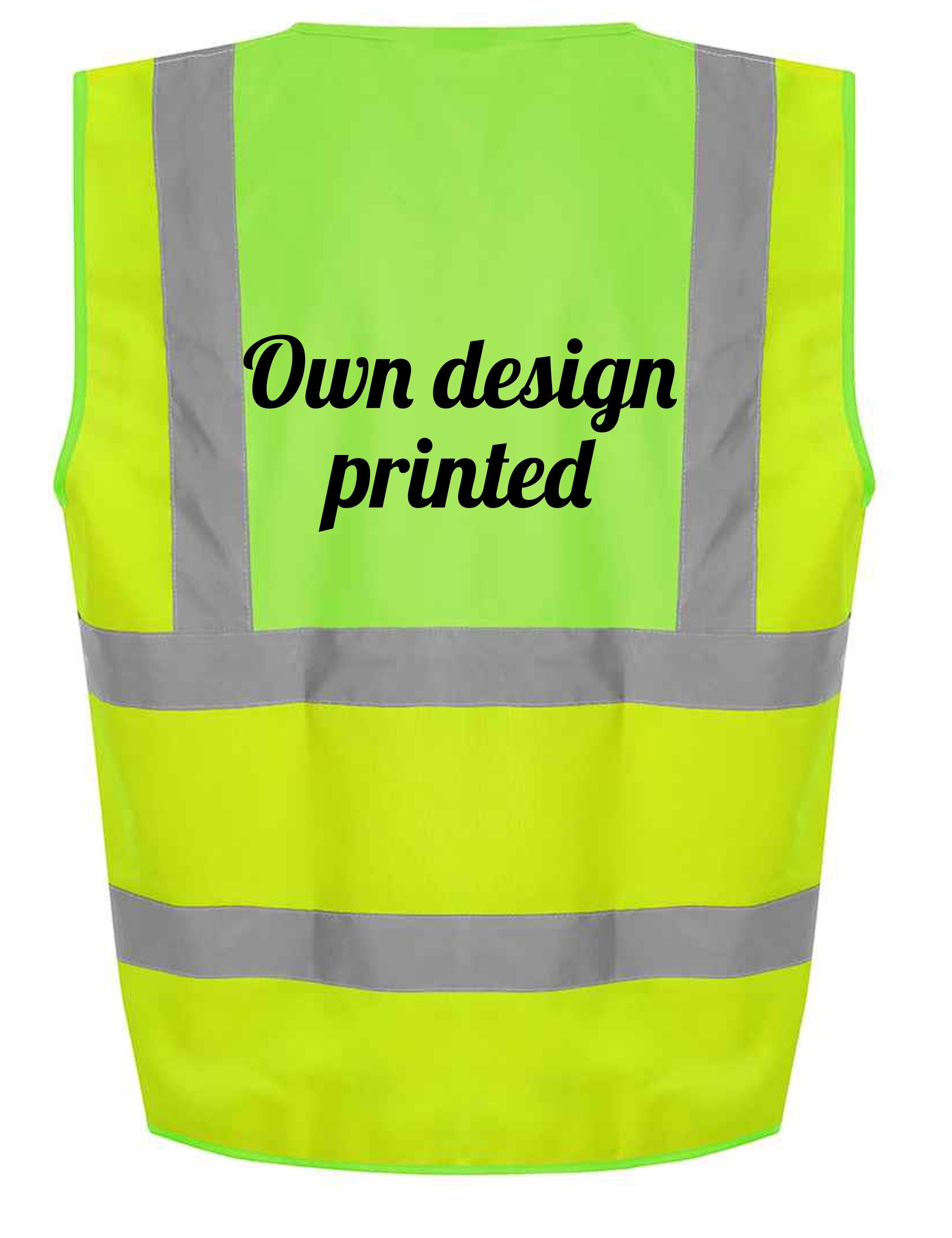 Printed High Visibility Waistcoat Yellow/lime with logo