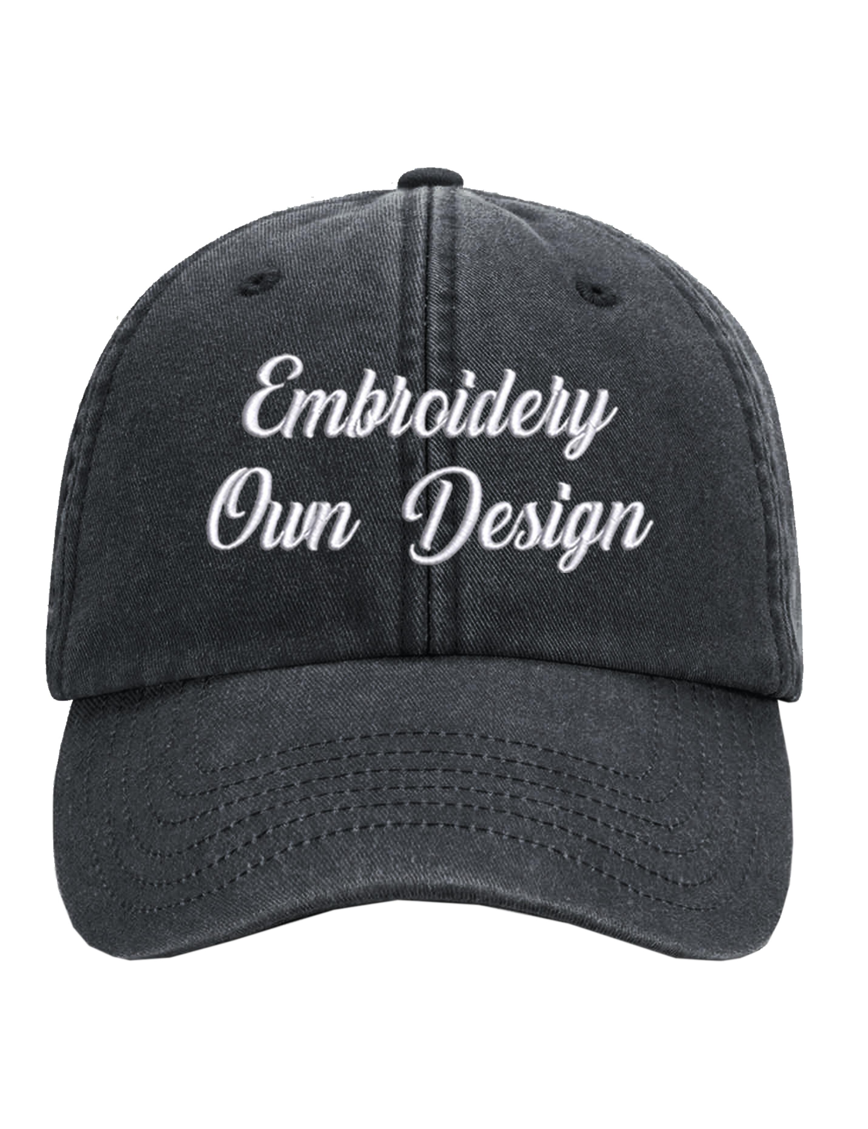 Personalised Vintage Baseball Cap Black with embroidery