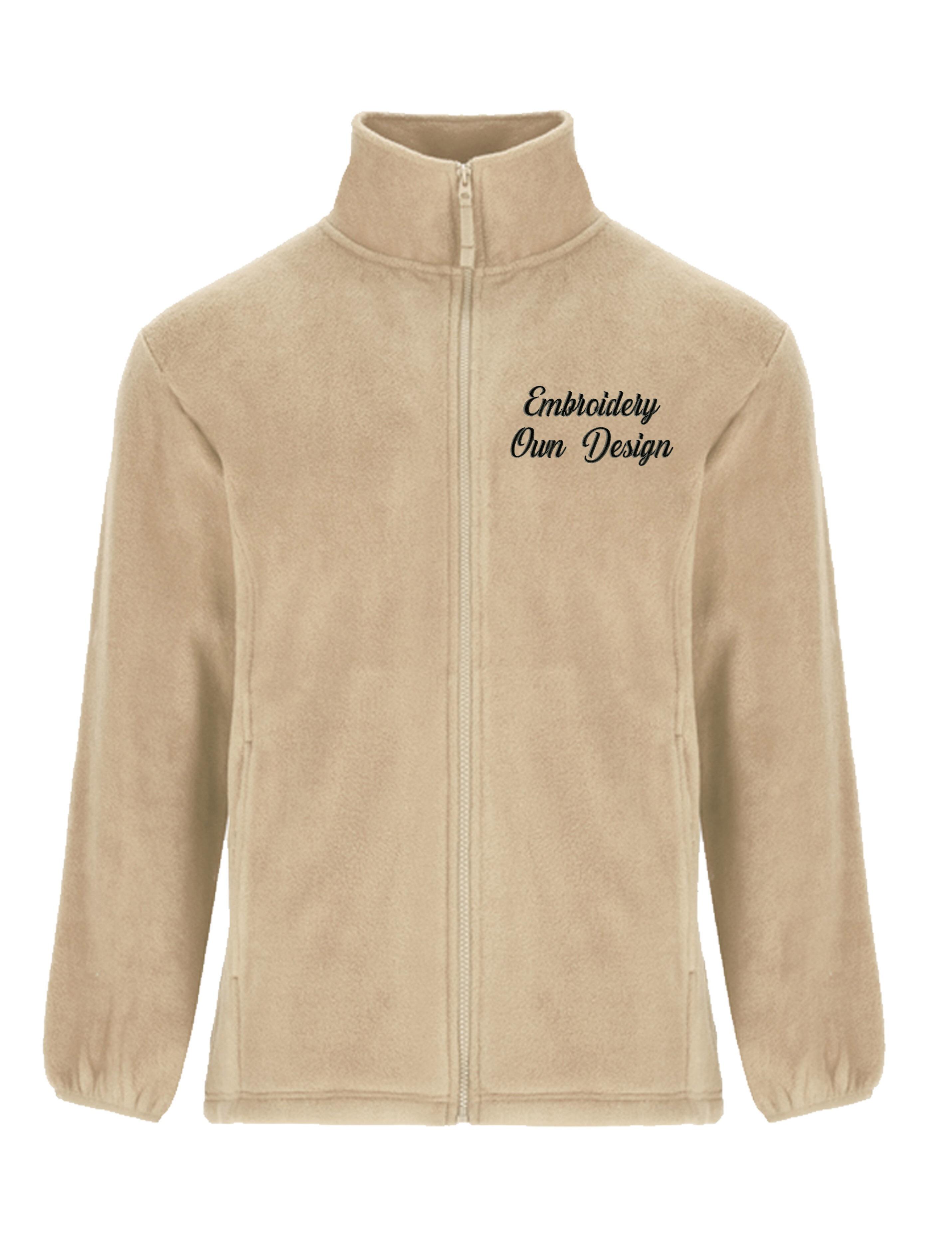 Personalised Fleece Jacket cappuccino with embroidery