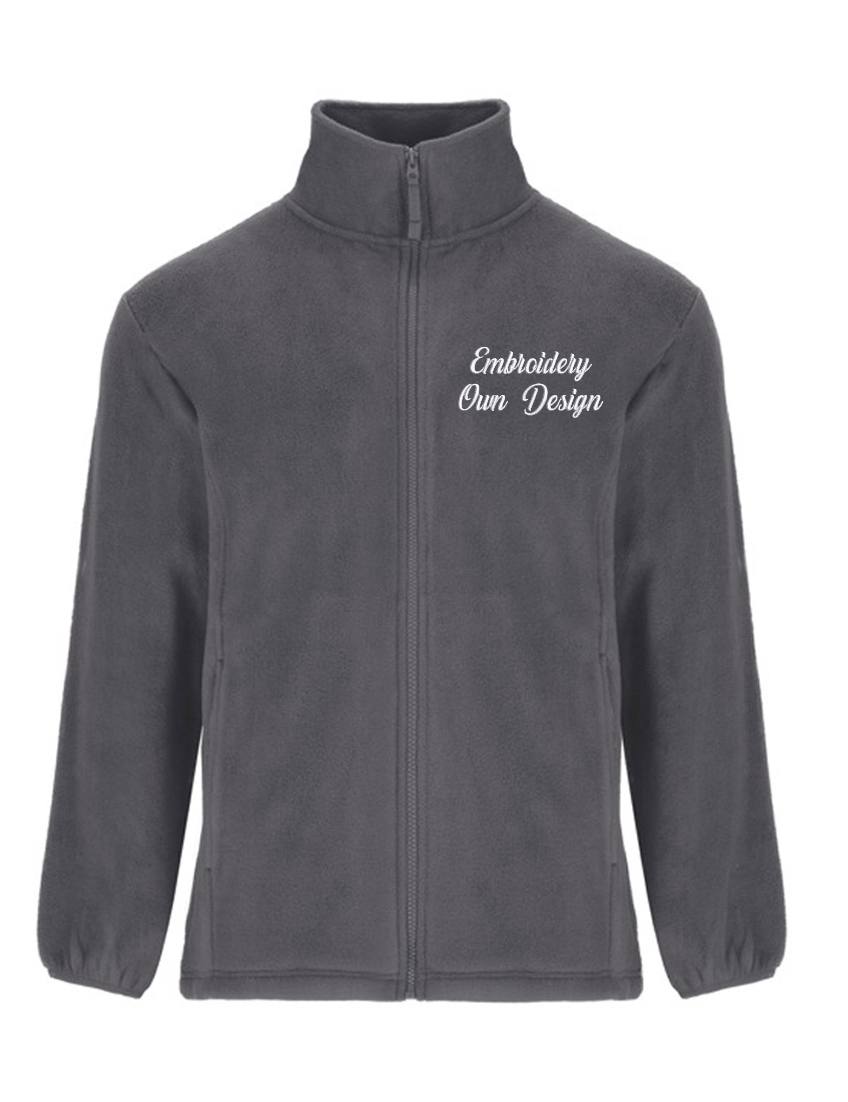 Personalised Fleece Jacket grey with embroidery