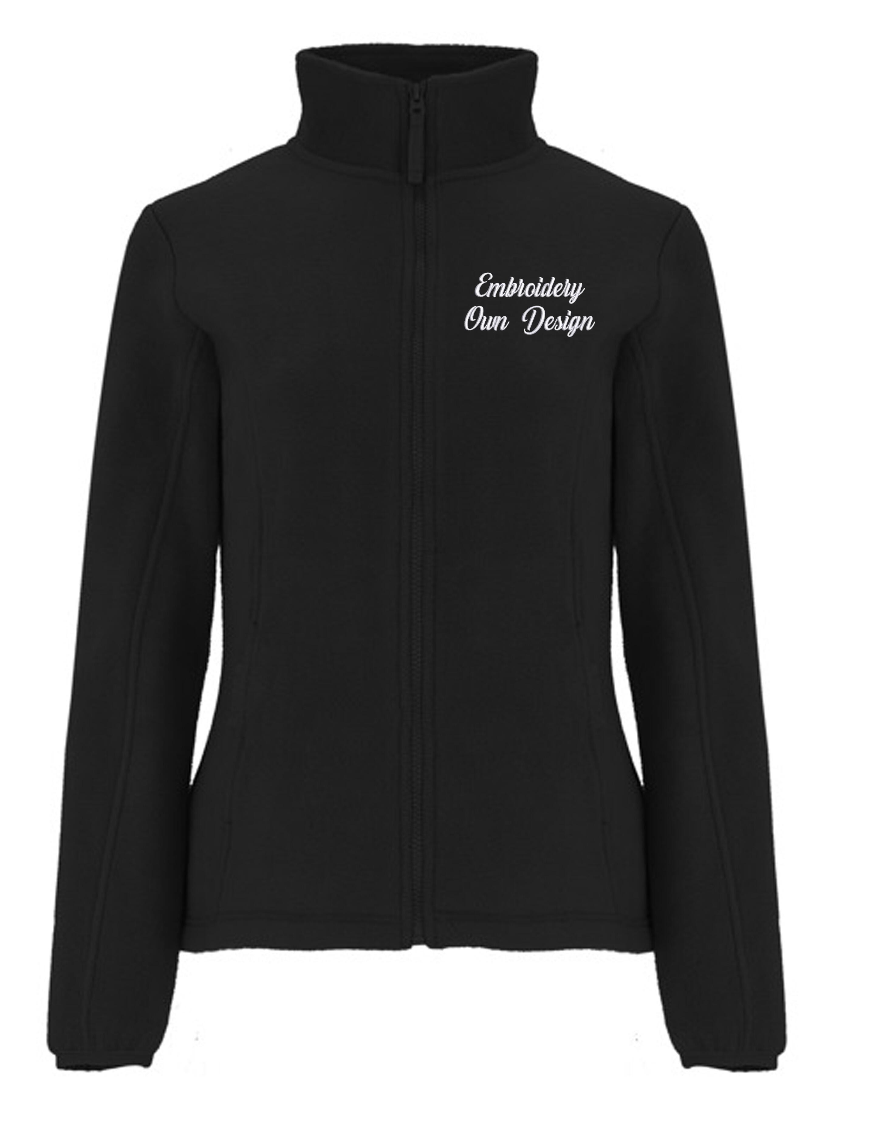 Personalised Women's Fleece Jacket with embroidery black