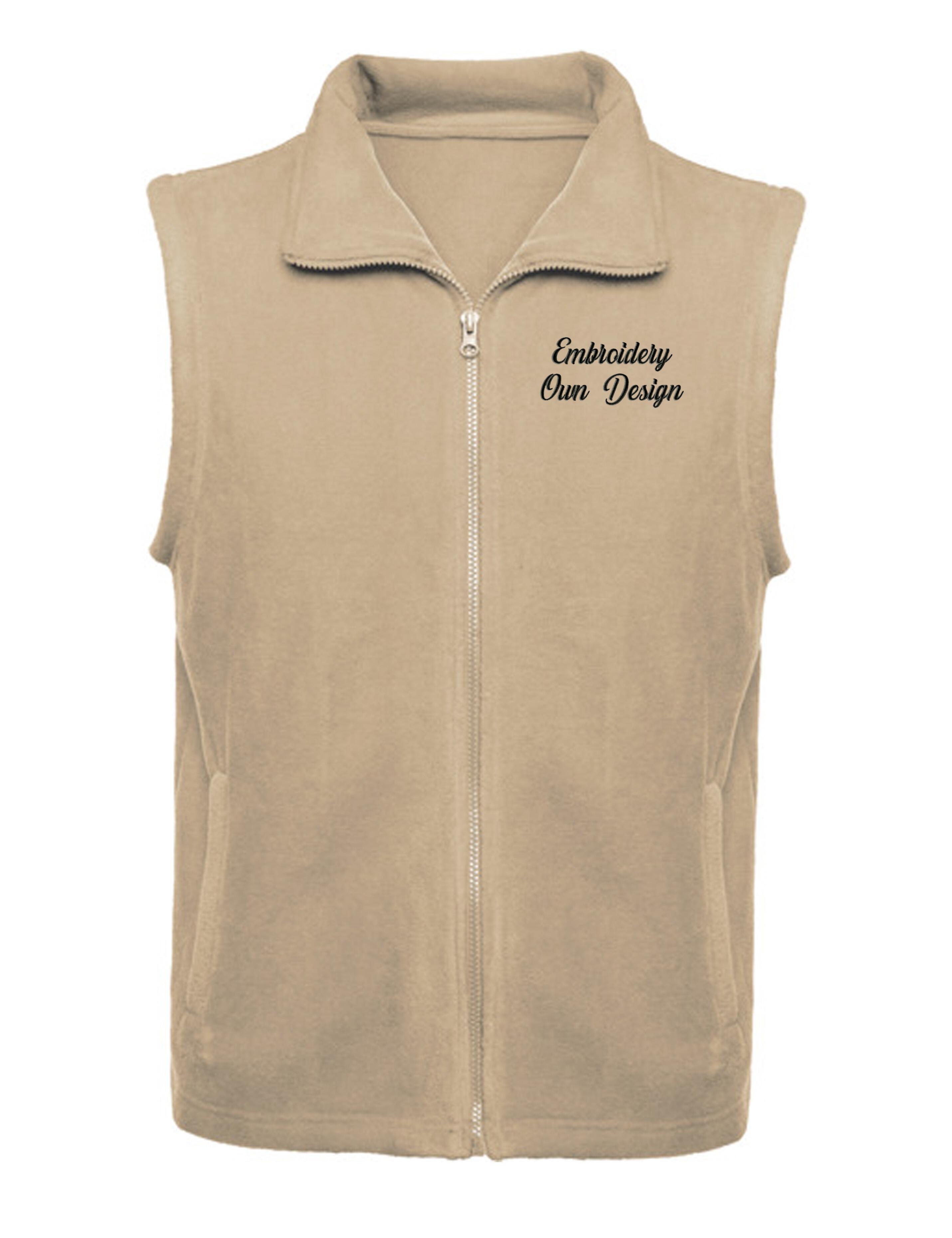 Personalised Fleece Gilet with Embroidery Cappuccino
