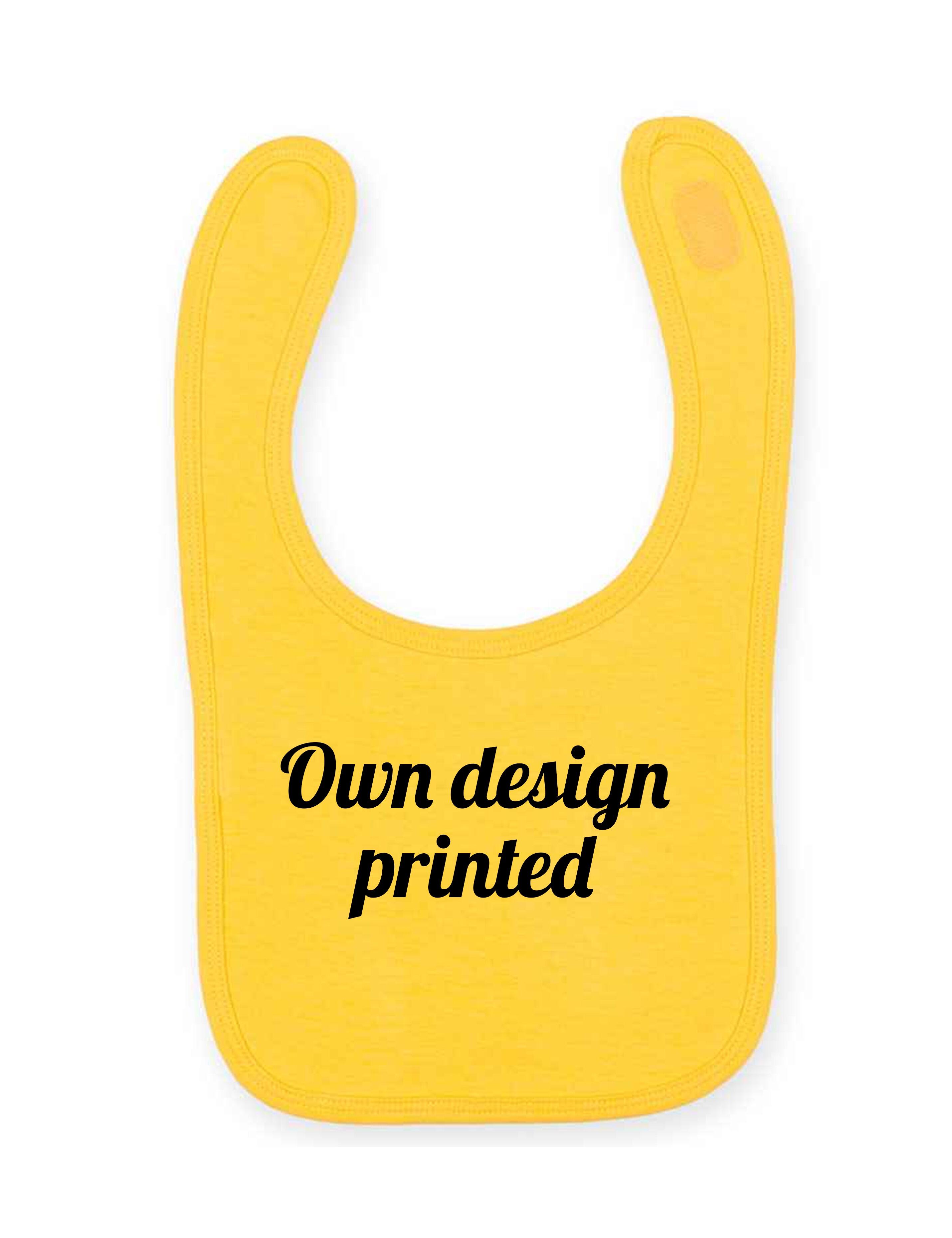 Personalised Babies Bib Yellow with Embroidery