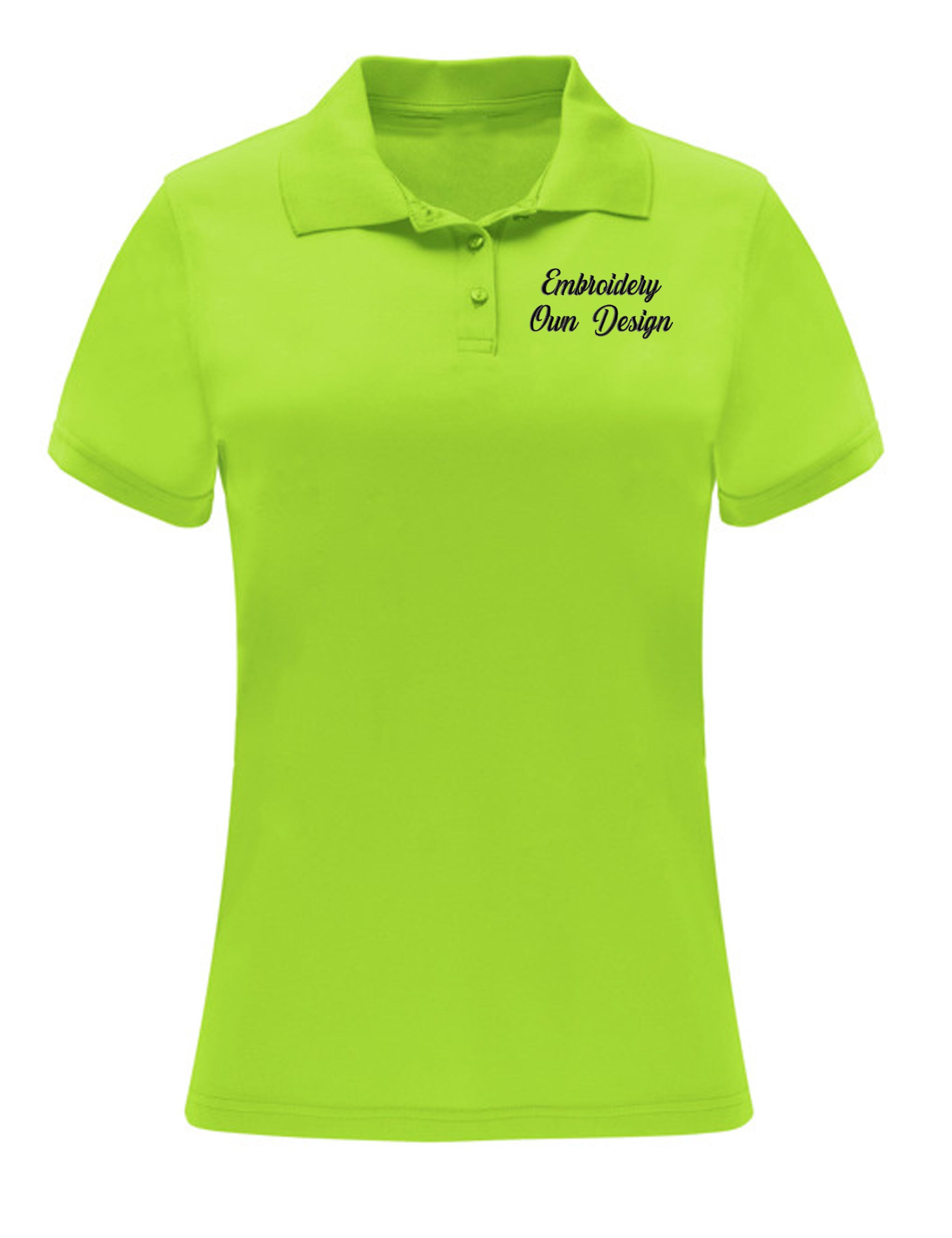 Personalised Dri-FIT Women's Short Sleeve Polo Shirt with embroidery Lime