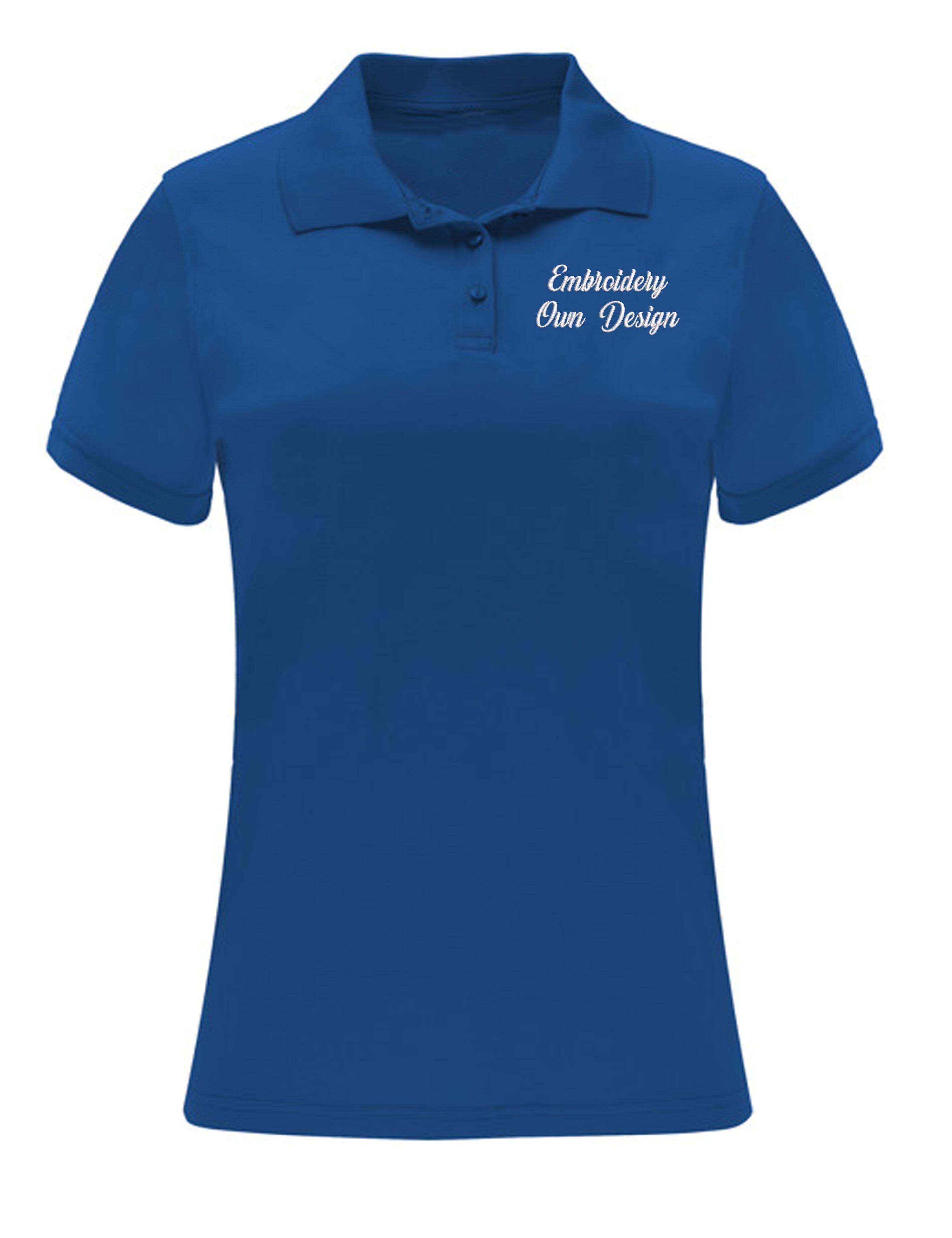 Personalised Dri-FIT Women's Short Sleeve Polo Shirt with embroidery Royal Blue