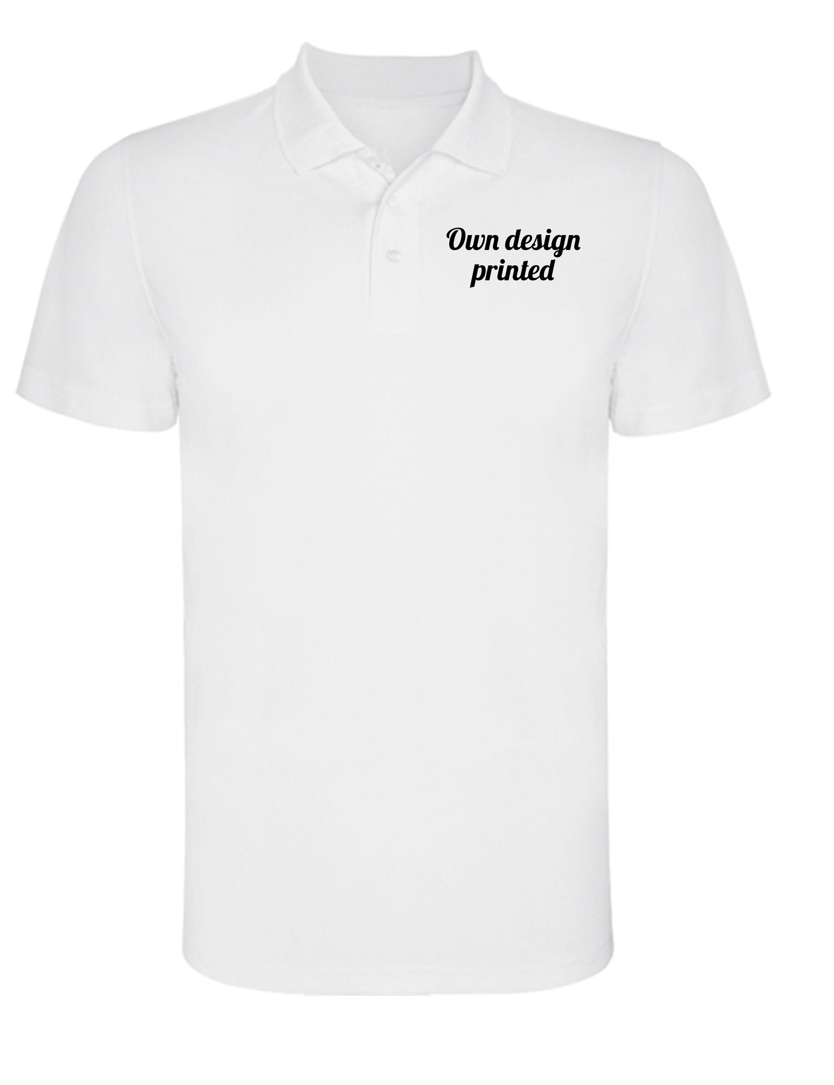 Personalised Dri-FIT Short Sleeve Polo Shirt with Print White