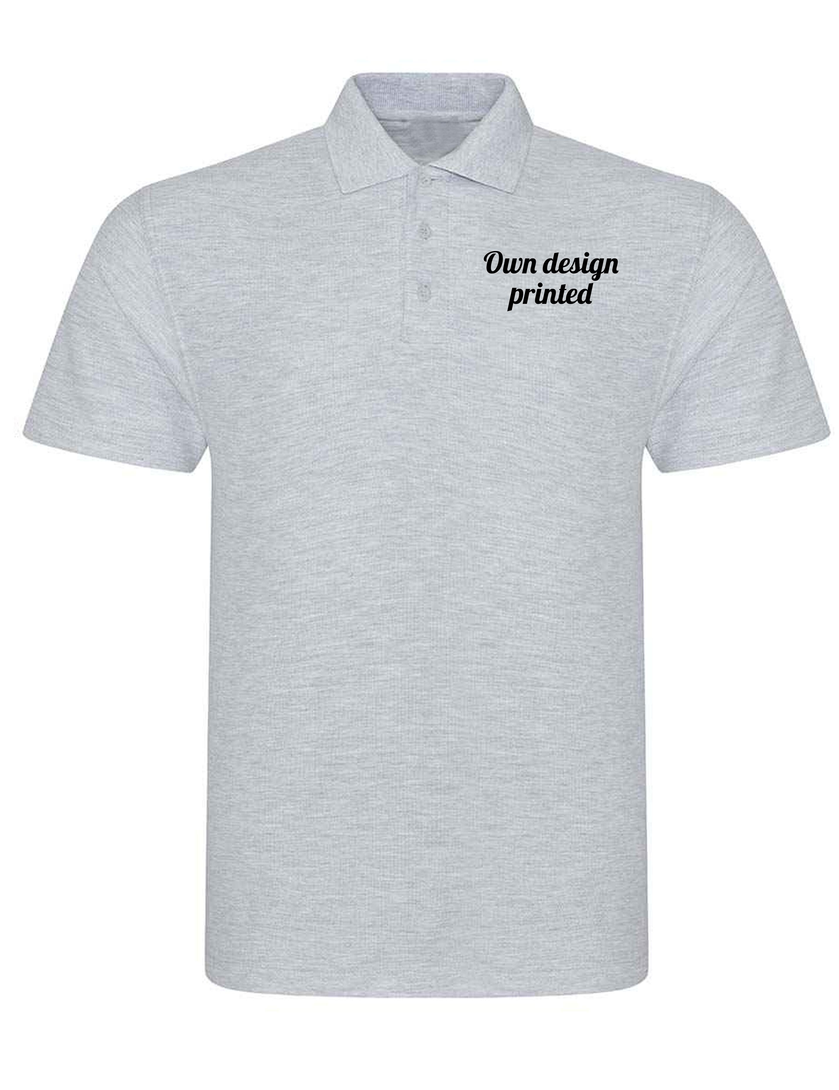 Personalised Plus Size Polo Shirt with print heather grey