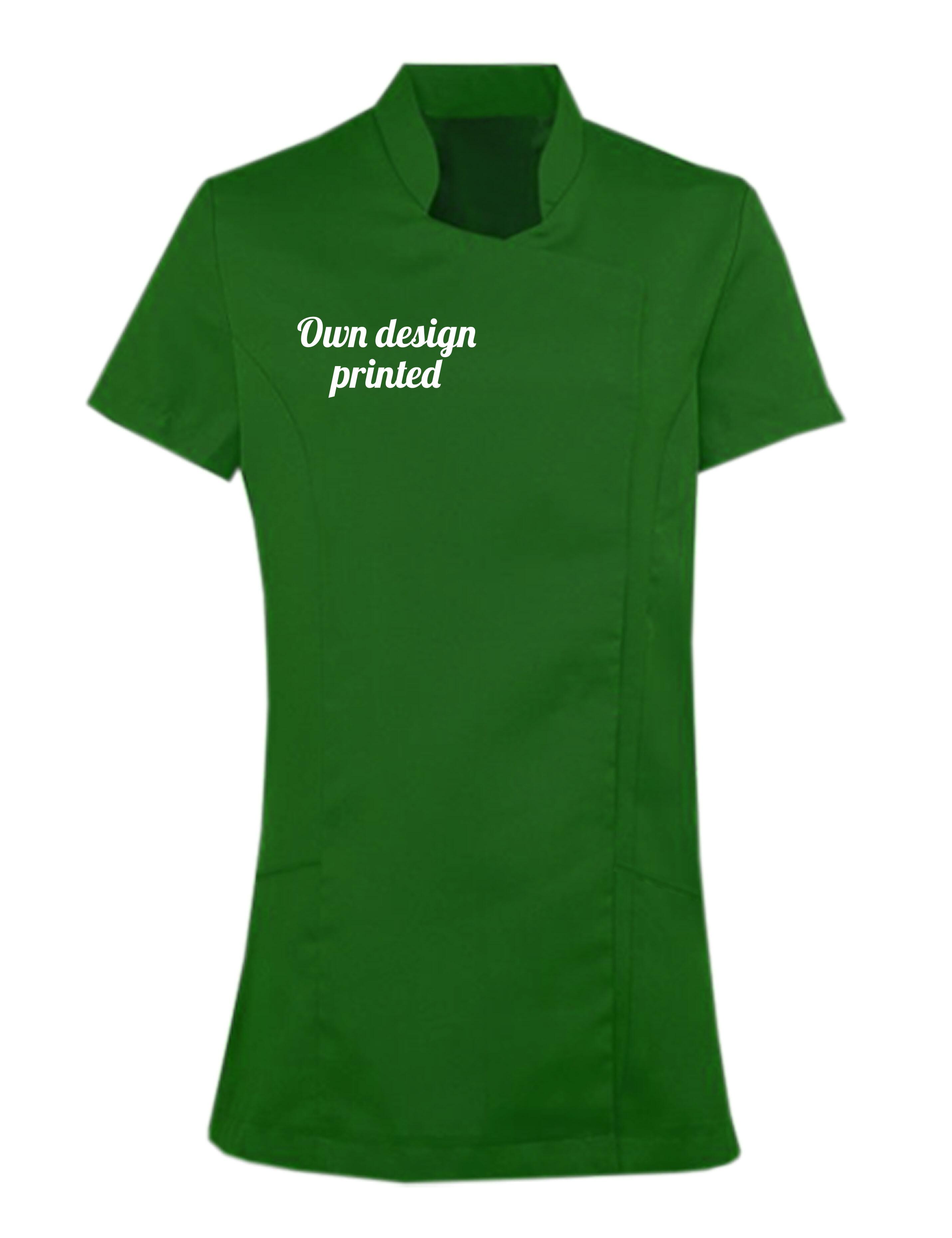 Personalised Women's Short Sleeve Beauty Tunic with print kelly green