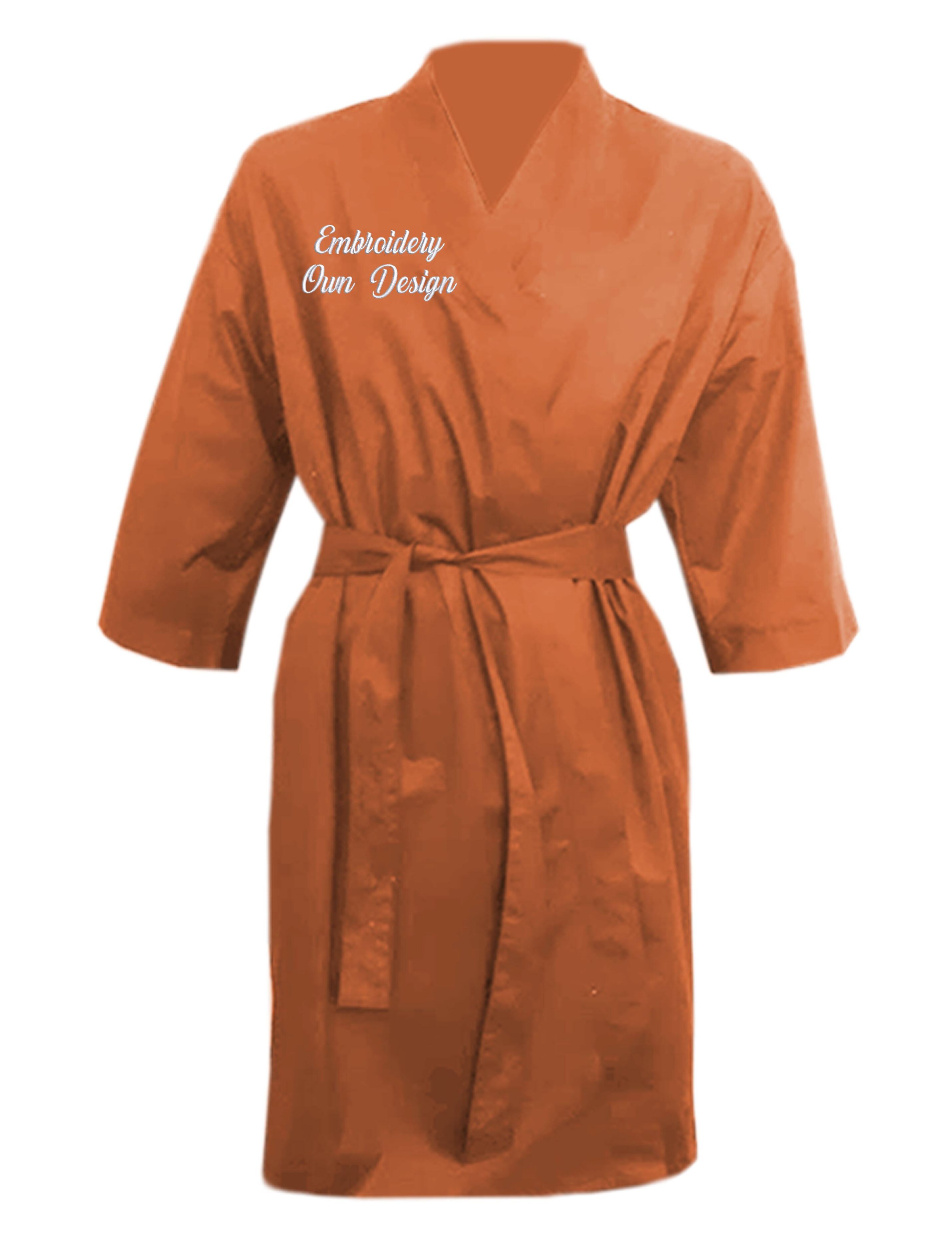 Custom waterproof Hairdressing Kimono Robe with embroidery ginger biscuit