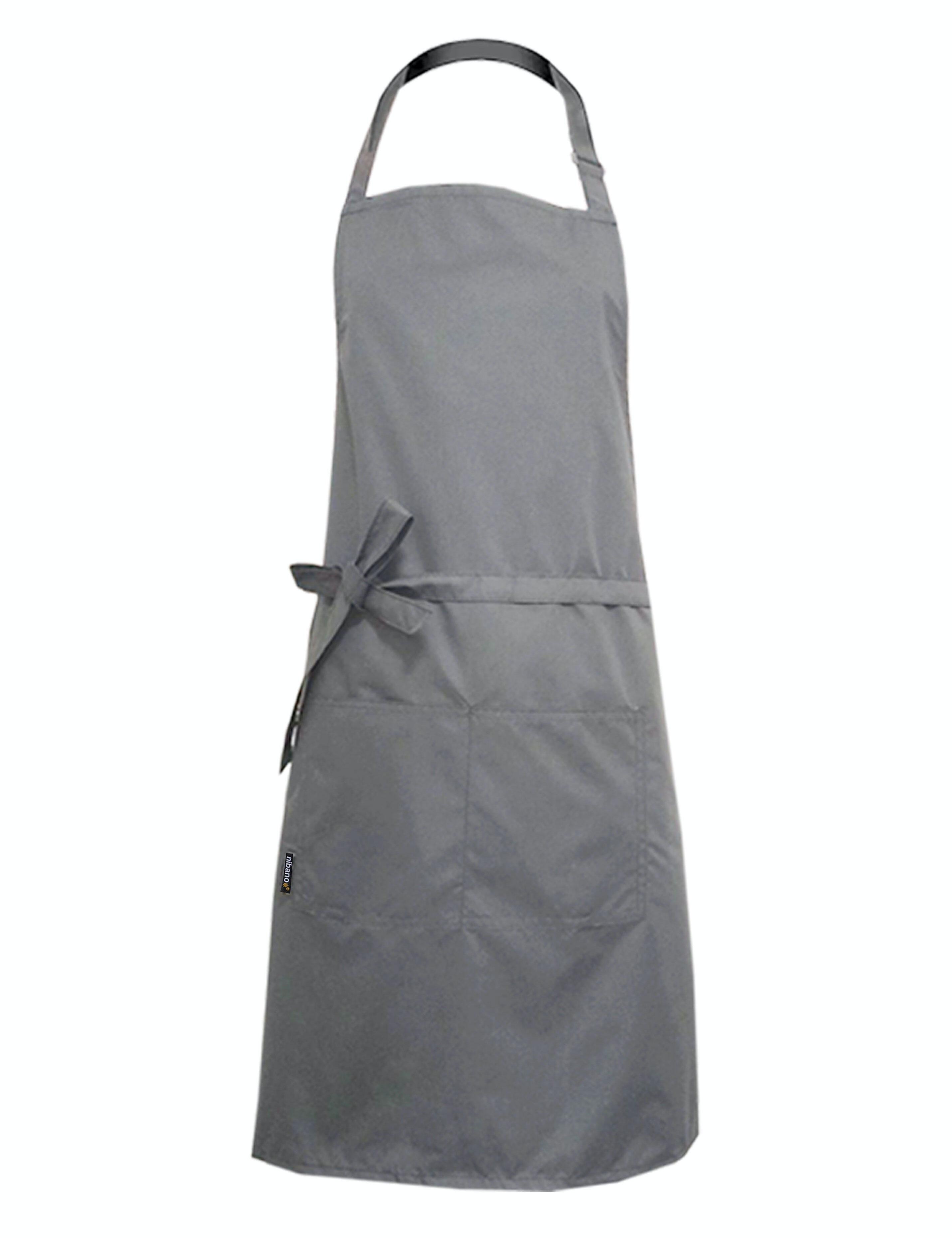 Nibano waterproof hair and beauty salon apron with pockets grey