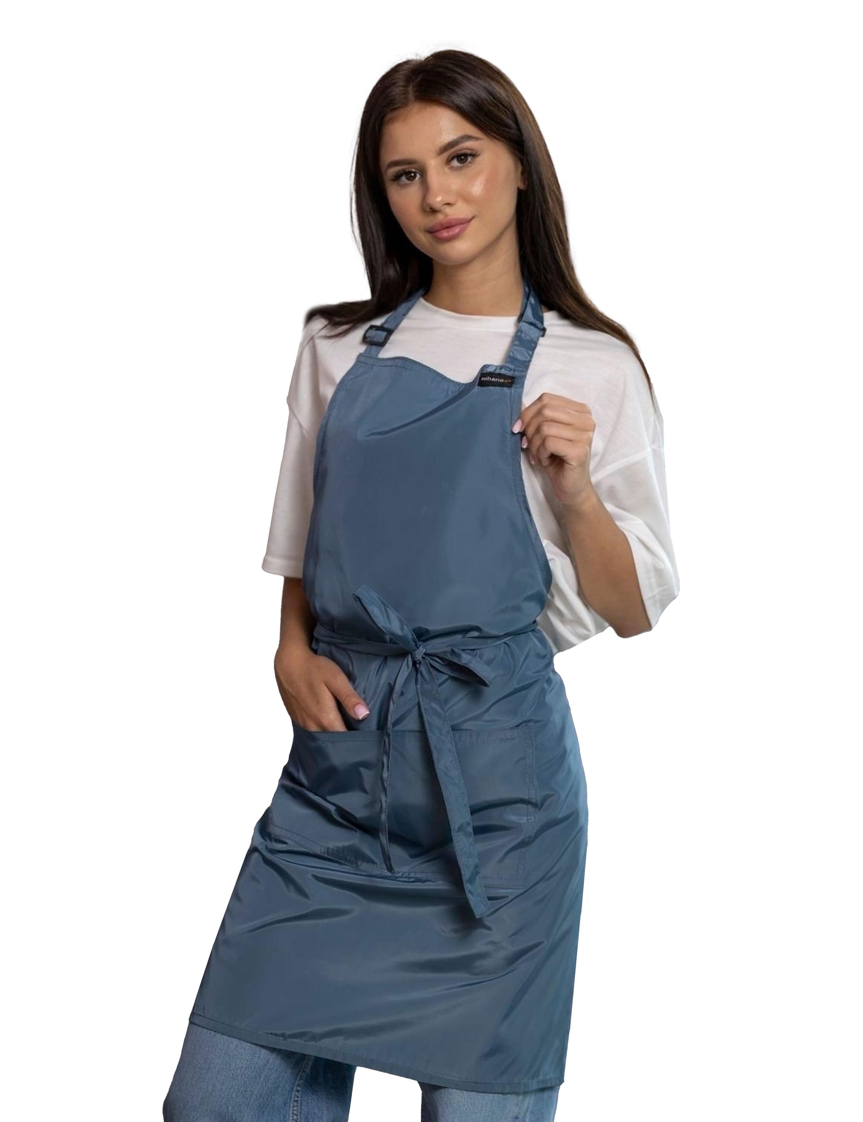 Professional steel blue salon apron waterproof