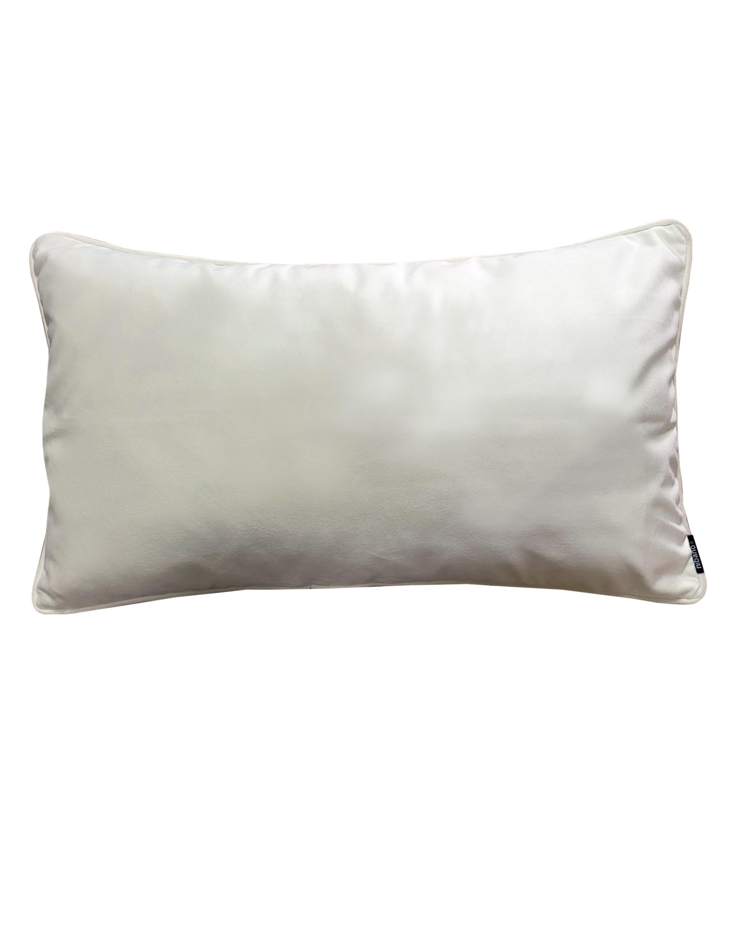 Rectangular Velvet Cushion with piping Cream