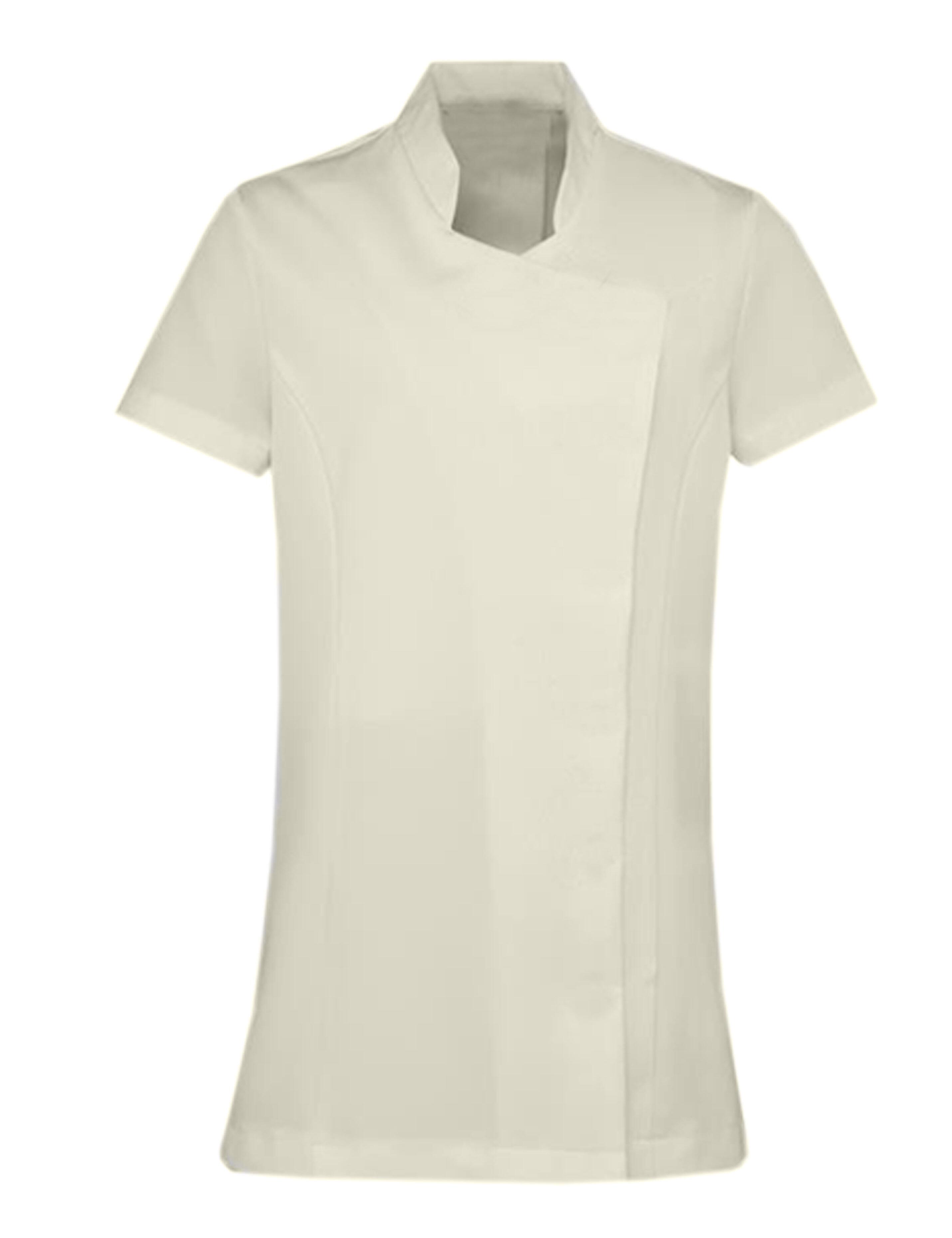 Nibano Women’s Short Sleeve Beauty Tunic with Pockets Cream