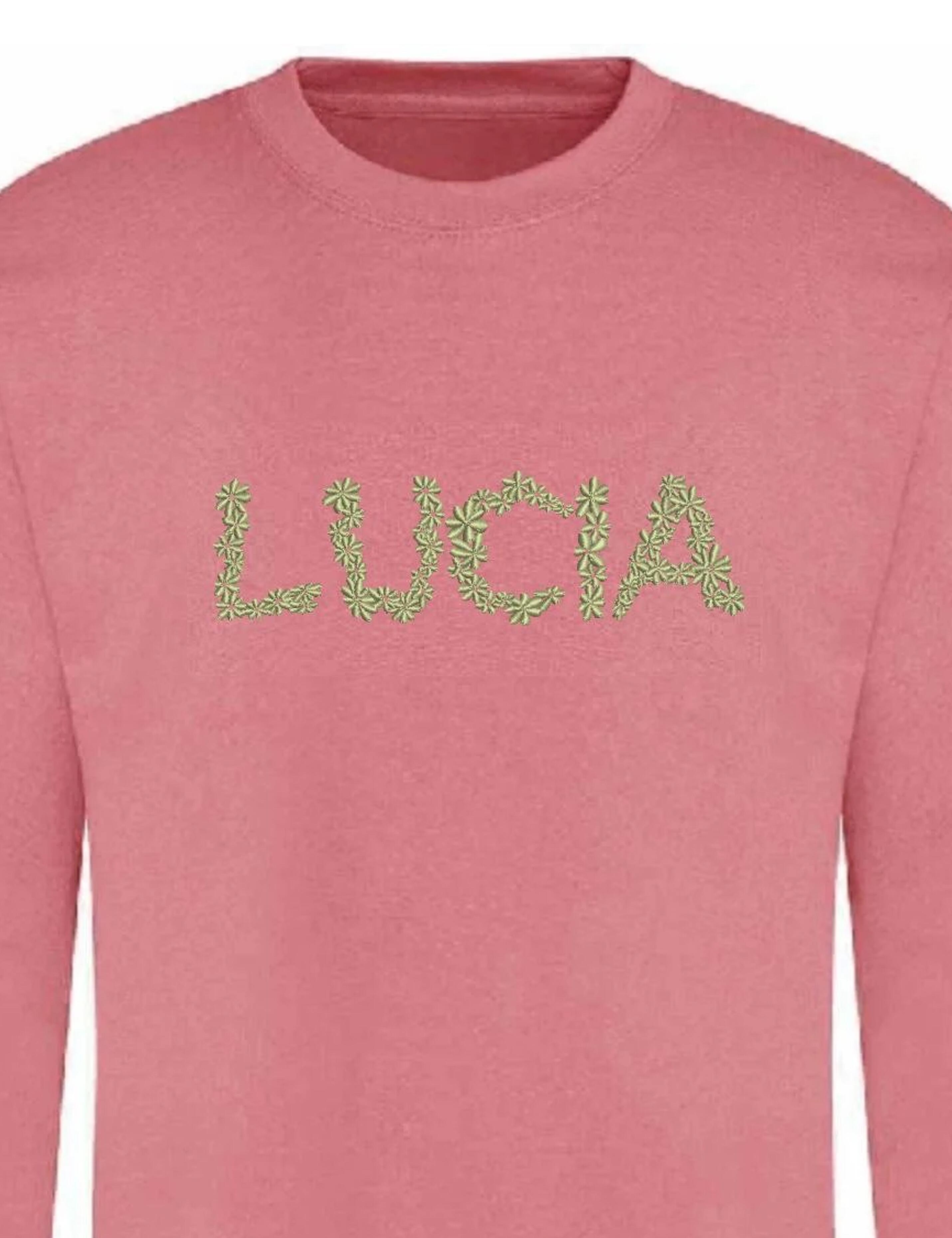 Personalised Embroidered Jumper with name Dusty Pink