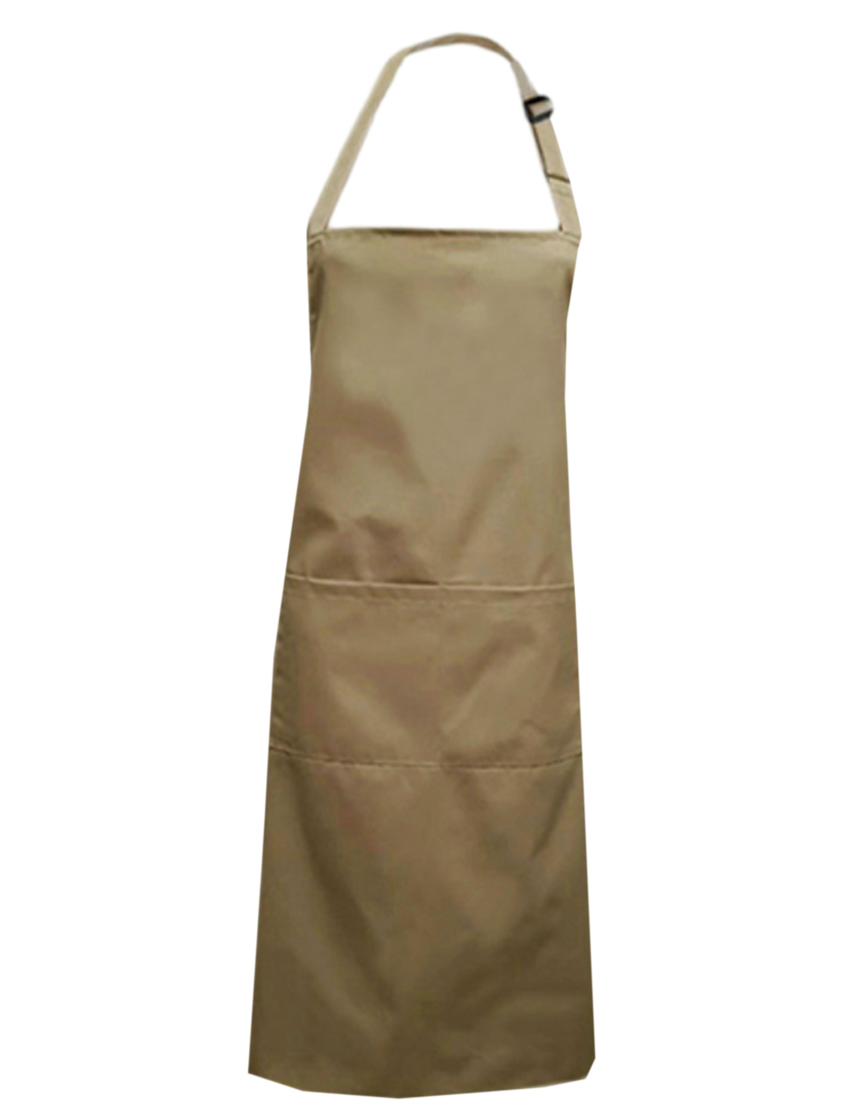 Cappuccino mid-length polycotton bib apron plain professional workwear
