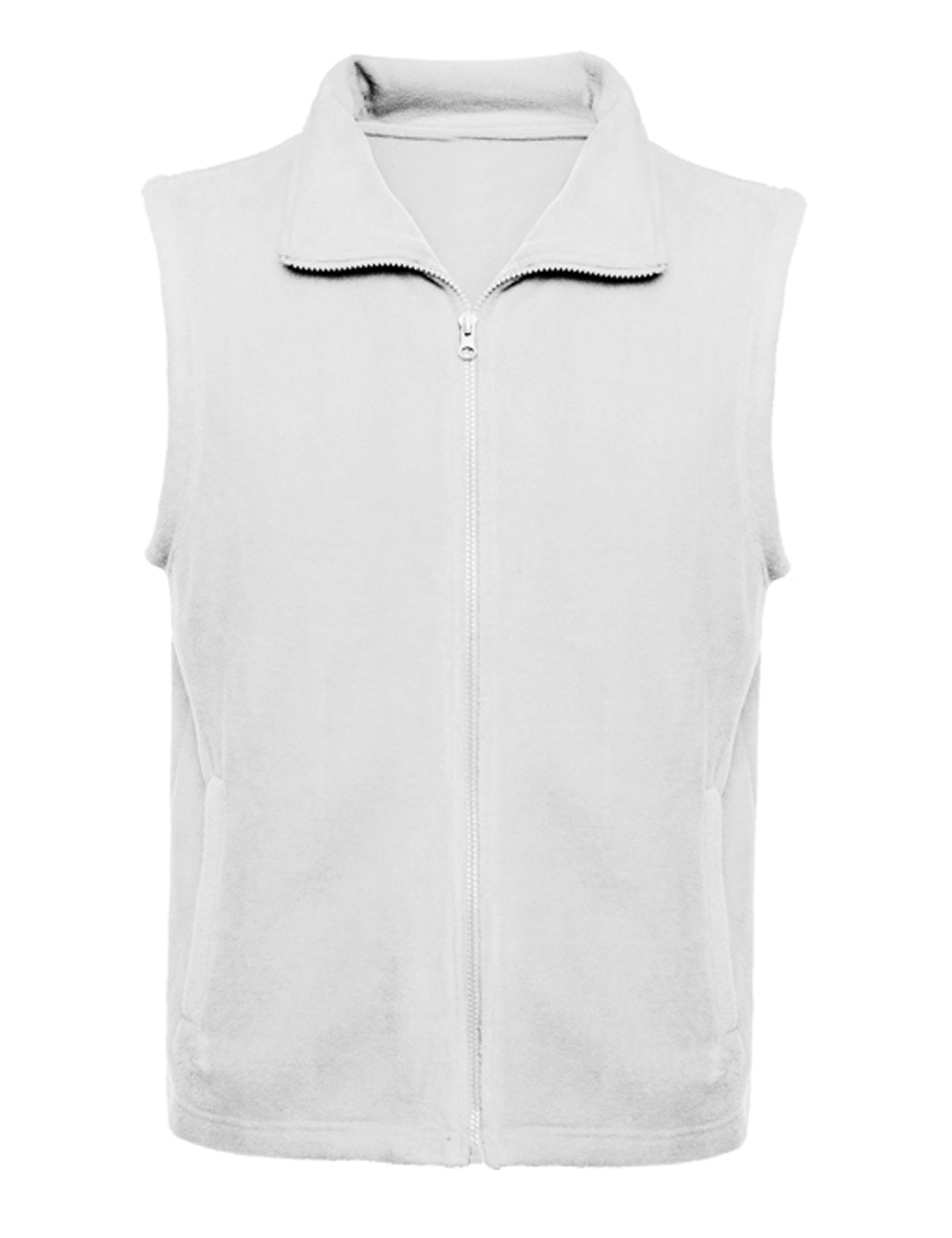 White fleece gilet plain printed or embroidered