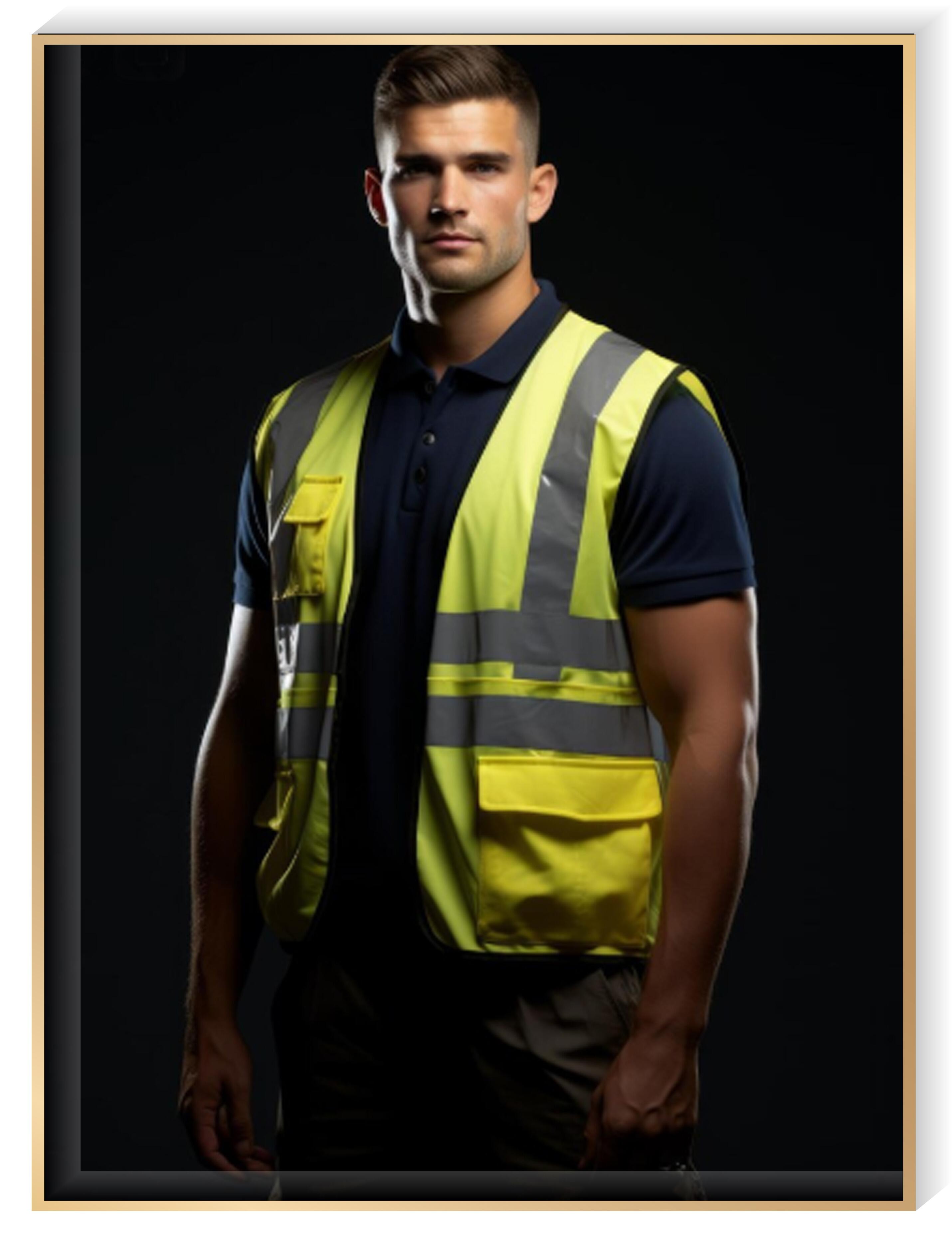 Hi visibility and safety wear collection including jackets trousers and waistcoats