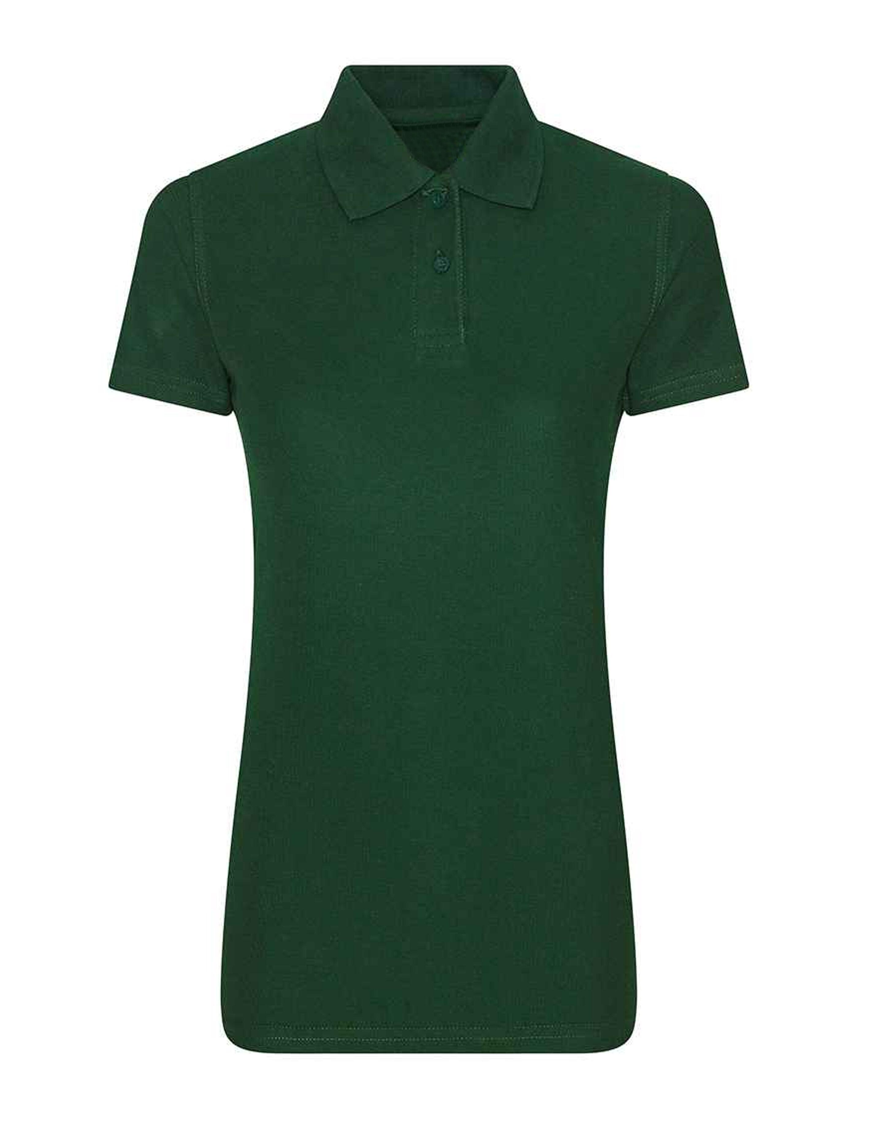 Bottle green ladies polycotton polo shirt short sleeve comfortable fit