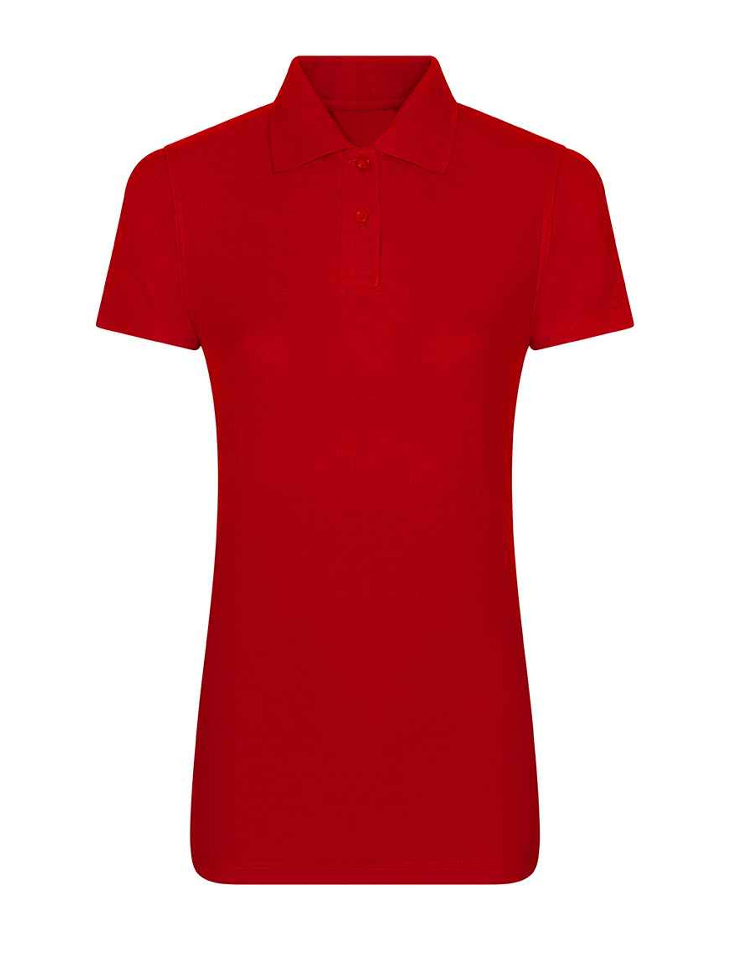 Classic women's polo shirt red polycotton everyday wear