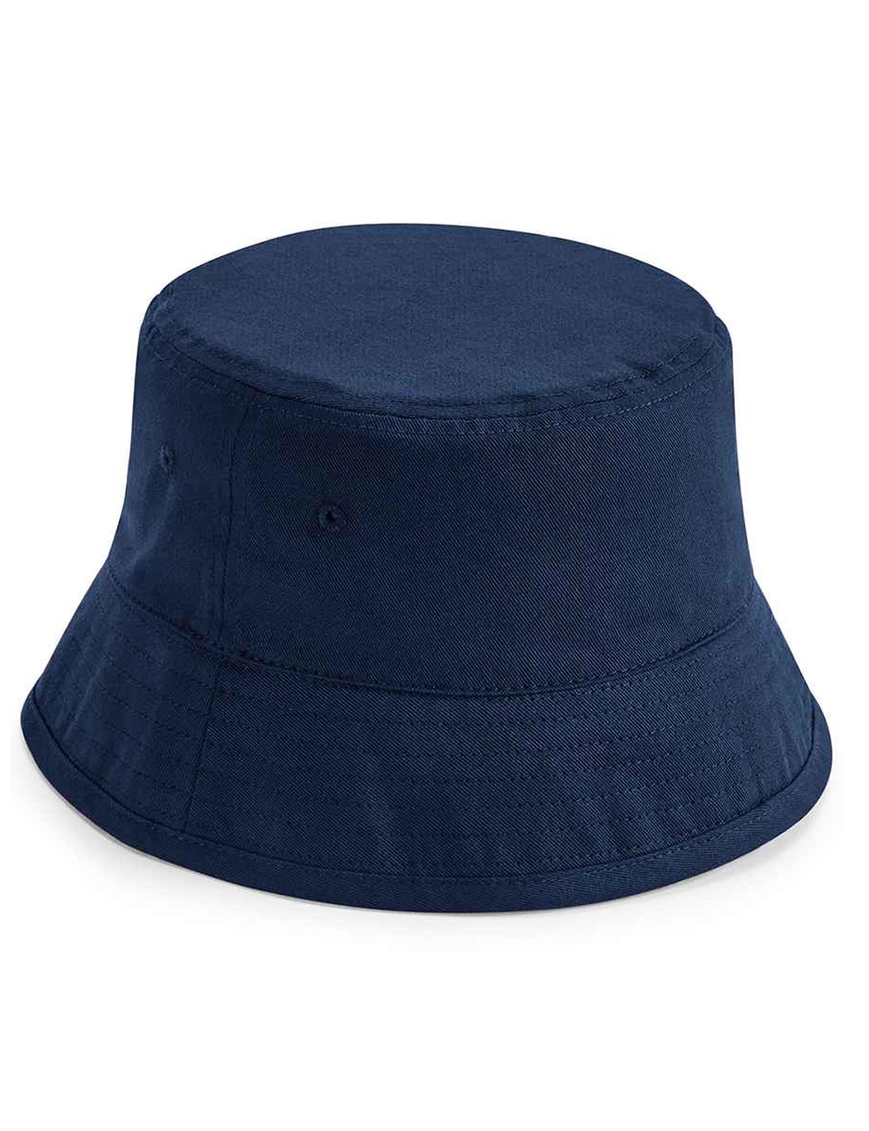 Eco friendly navy bucket hat made from organic cotton