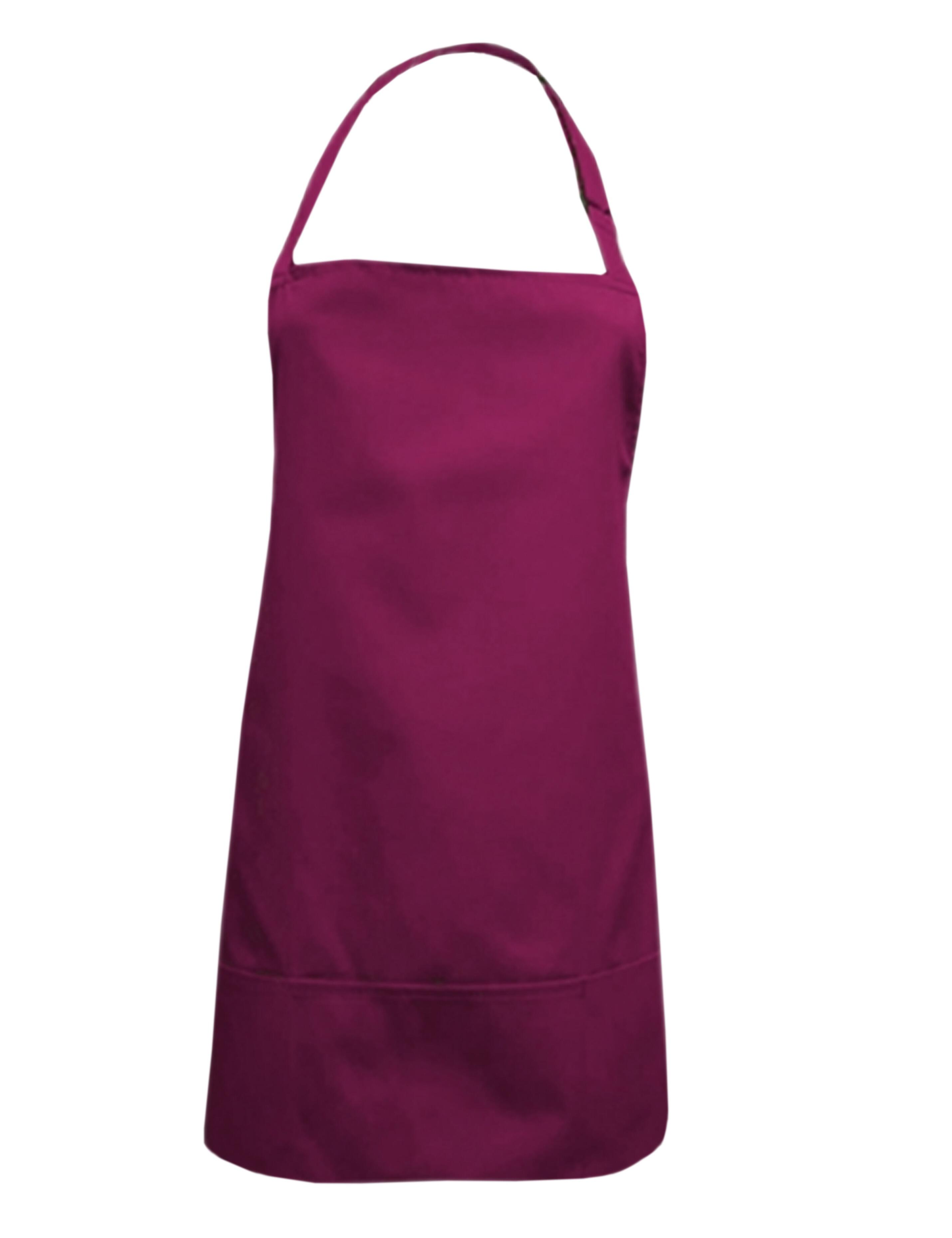 Burgundy Short Bib Apron for Kitchen Cafe or Salon Use