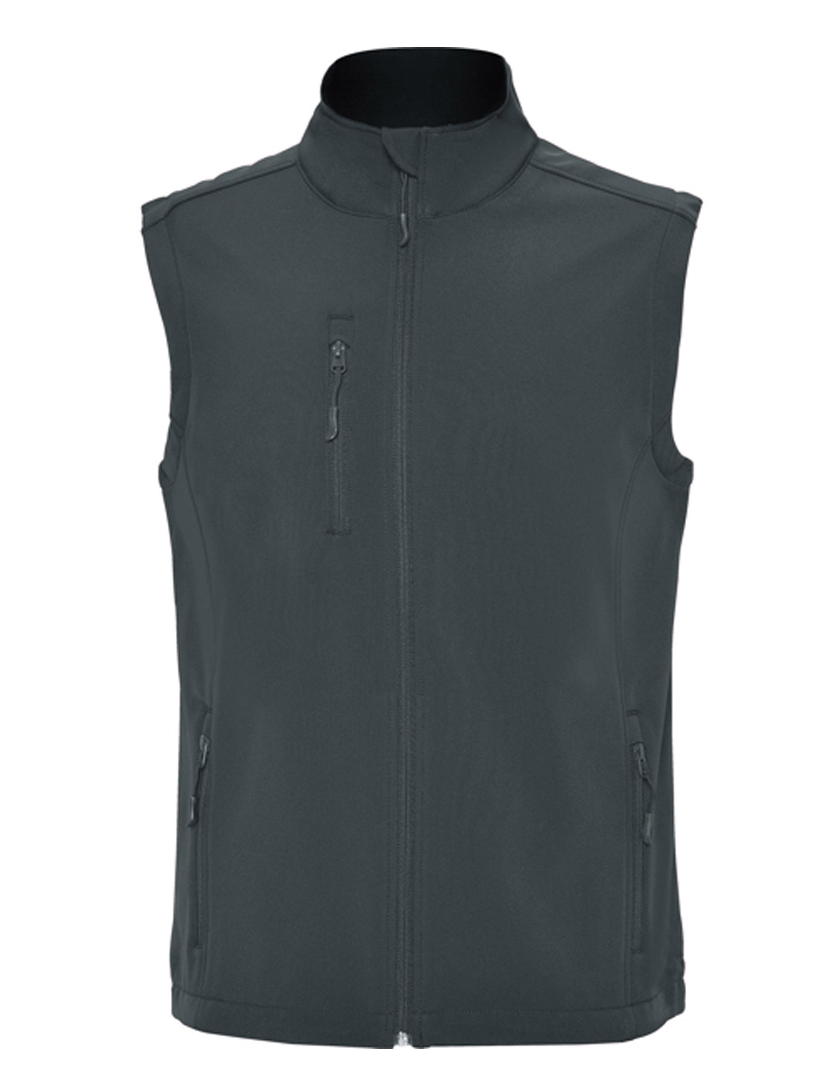 Professional Dark Grey  softshell vest for work uniform branding