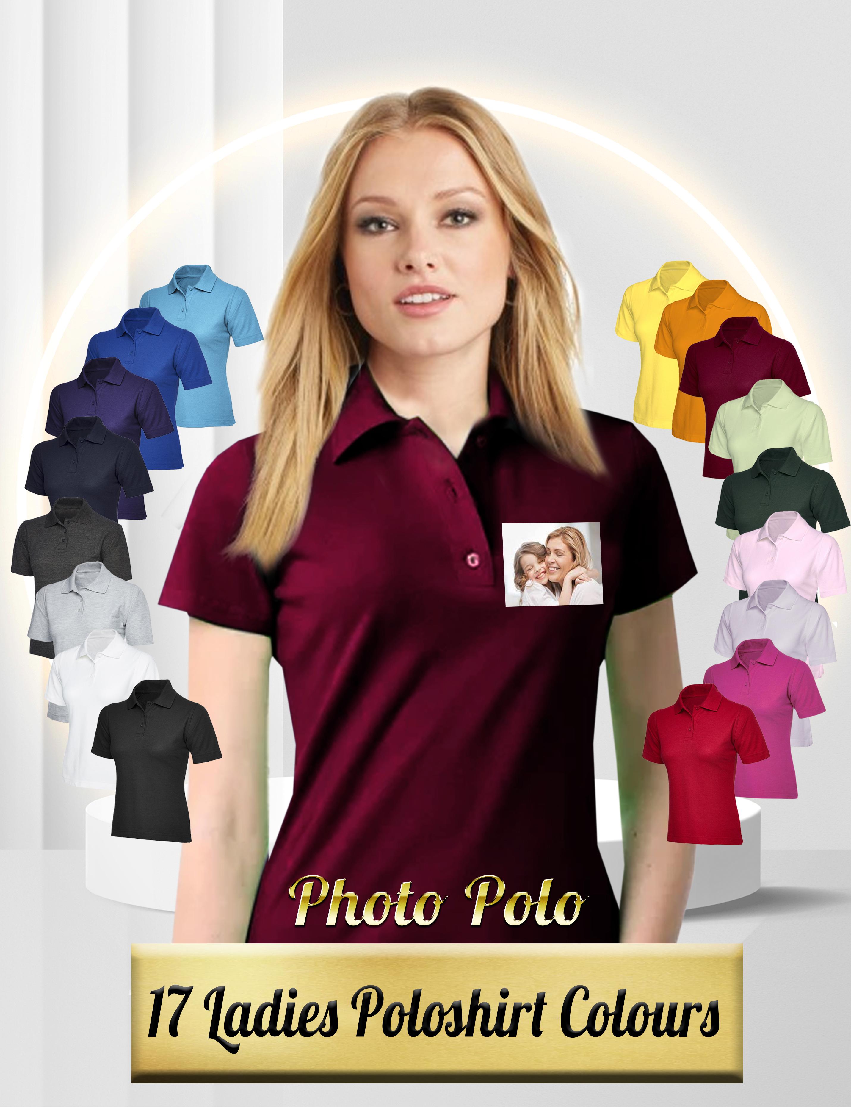 Photo Printed women's polo shirt