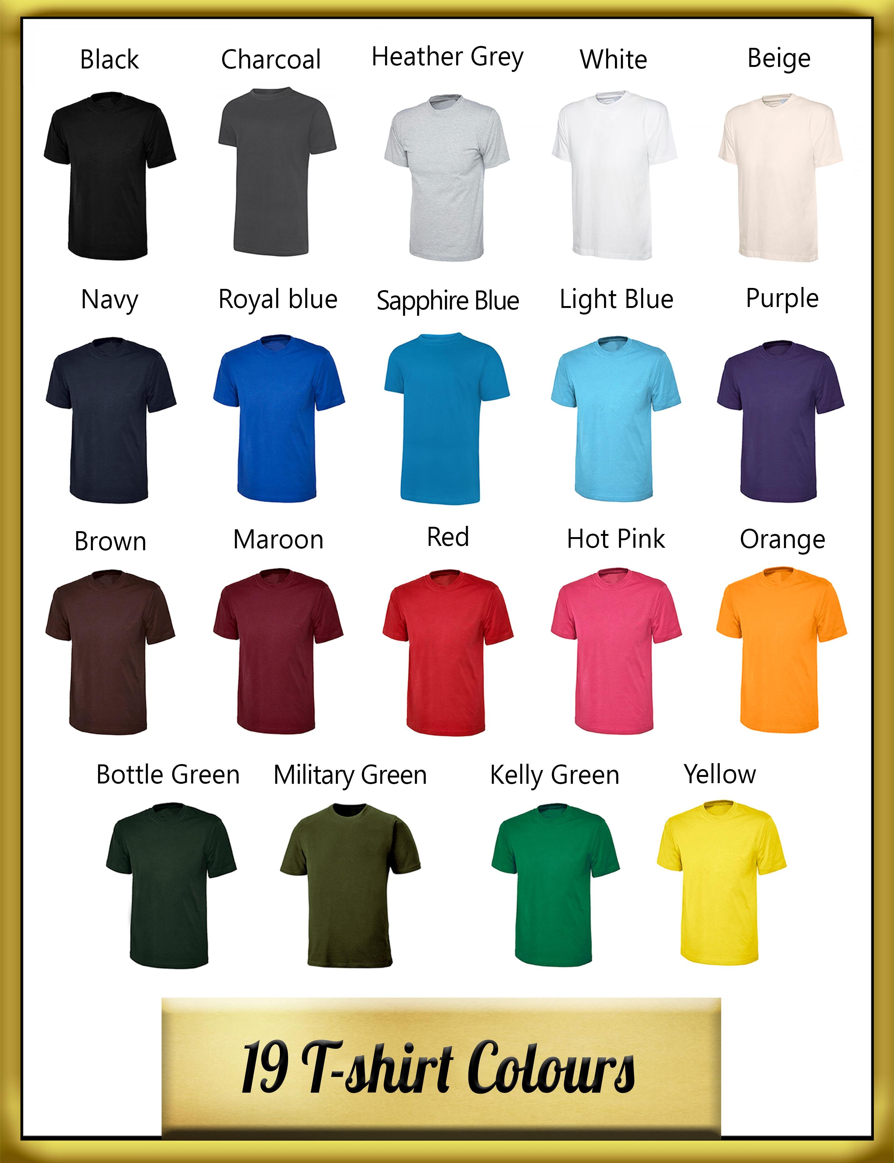 Personalised Golf T-Shirt colours
