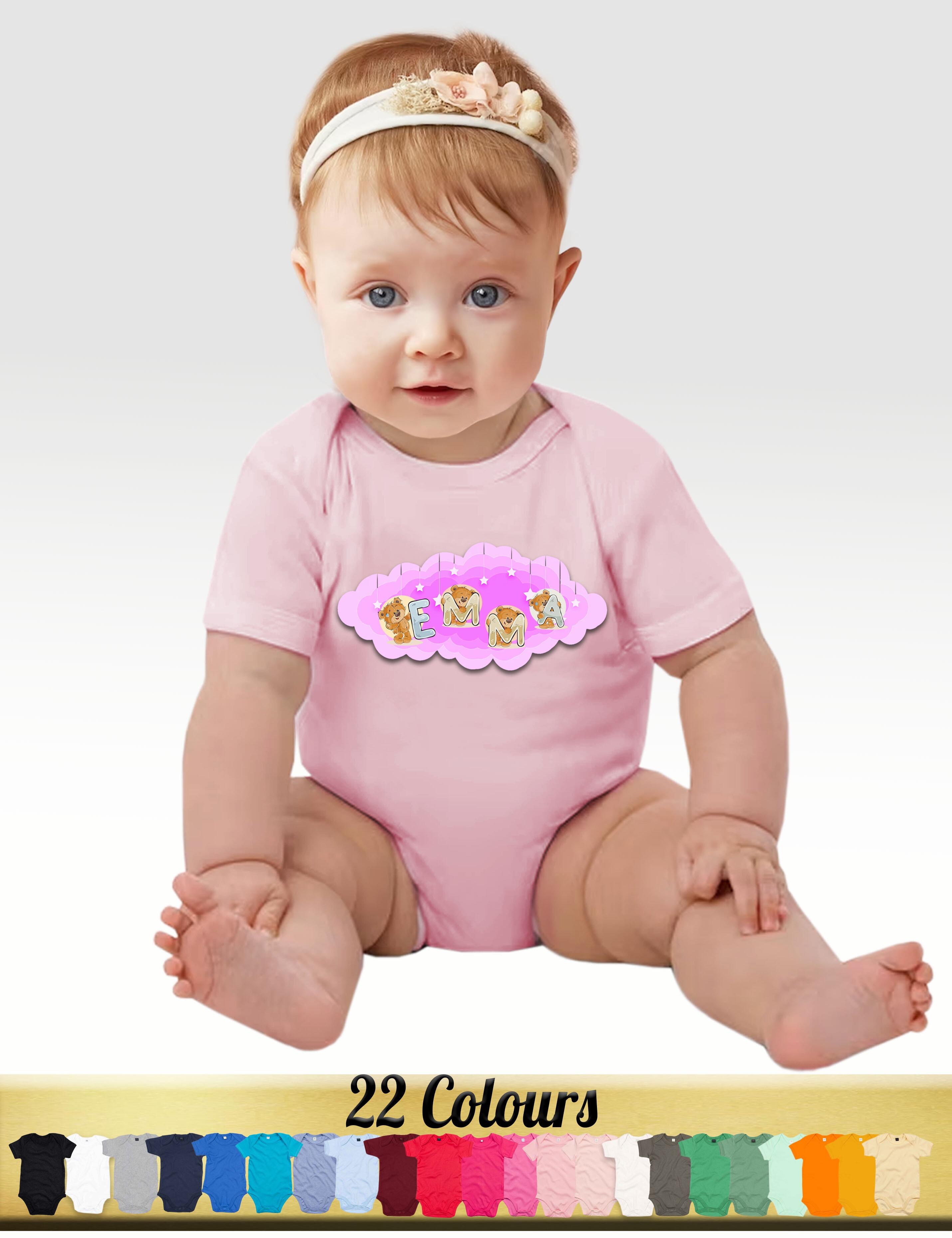 Personalised Girlie Short Sleeve Baby Bodysuit