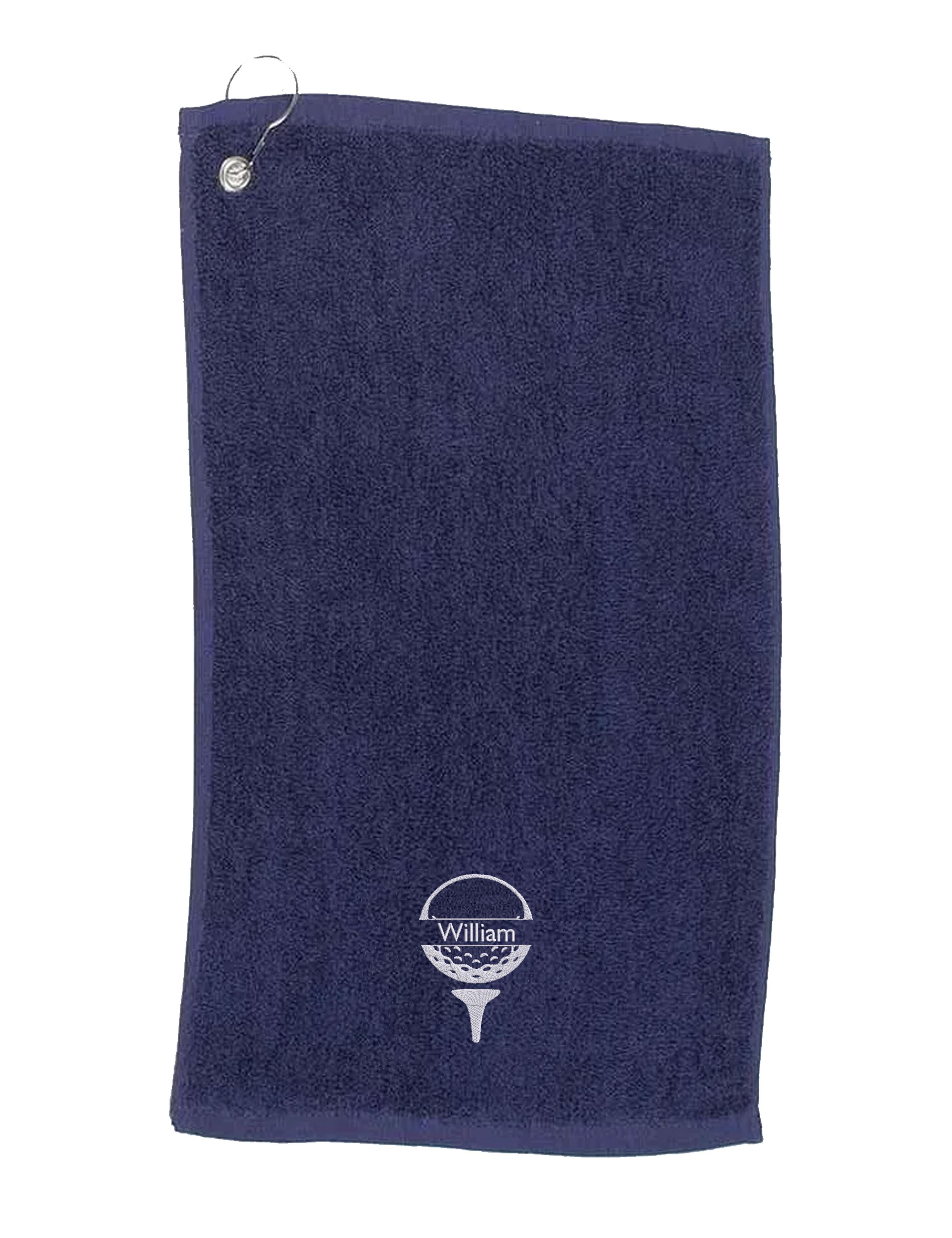 Golf Ball Design Cotton Golf Towel Navy