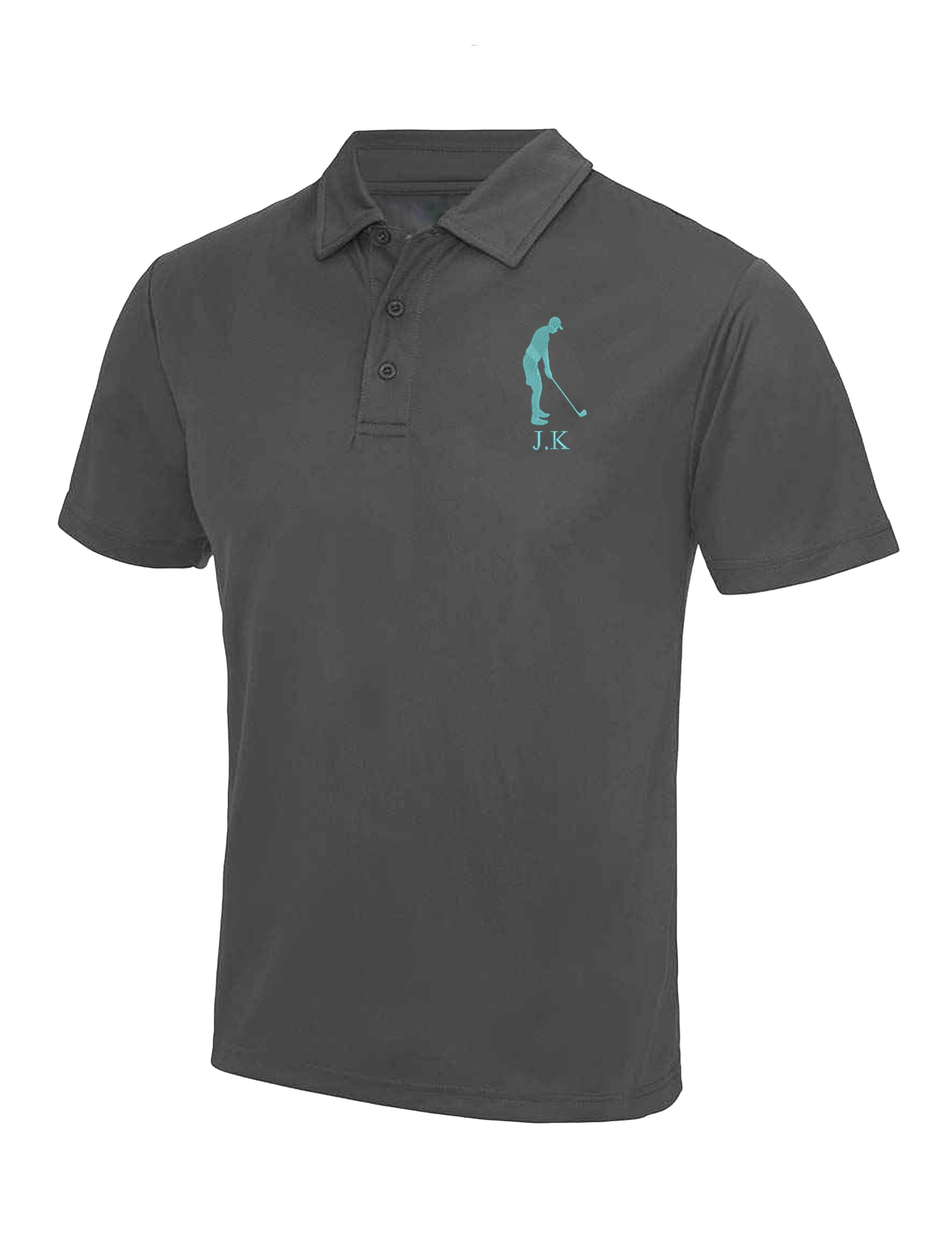 Men's Golf Design Dri-Fit Golf Polo Shirt Charcoal