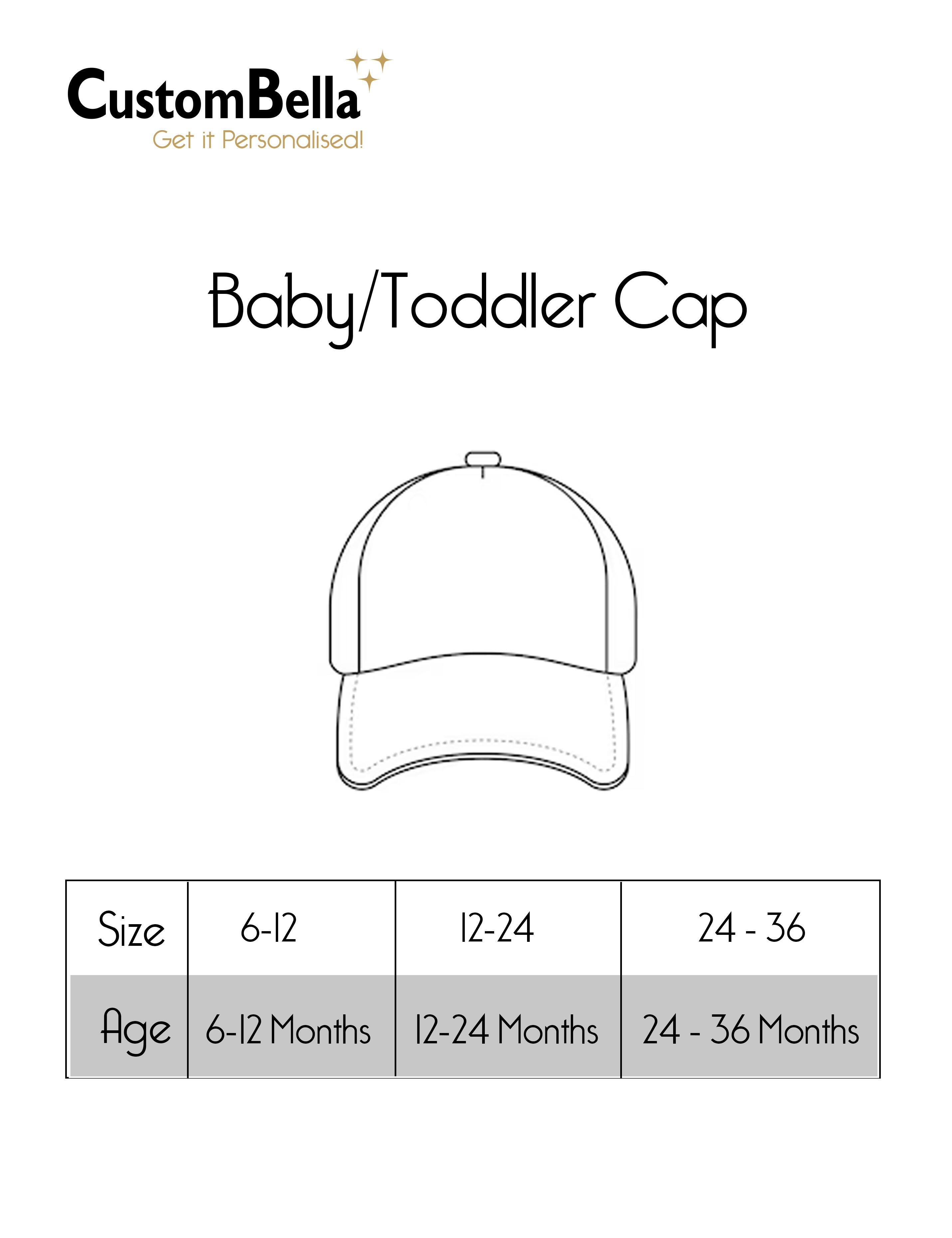 New Born baby cap Light Blue with embroidery size chart