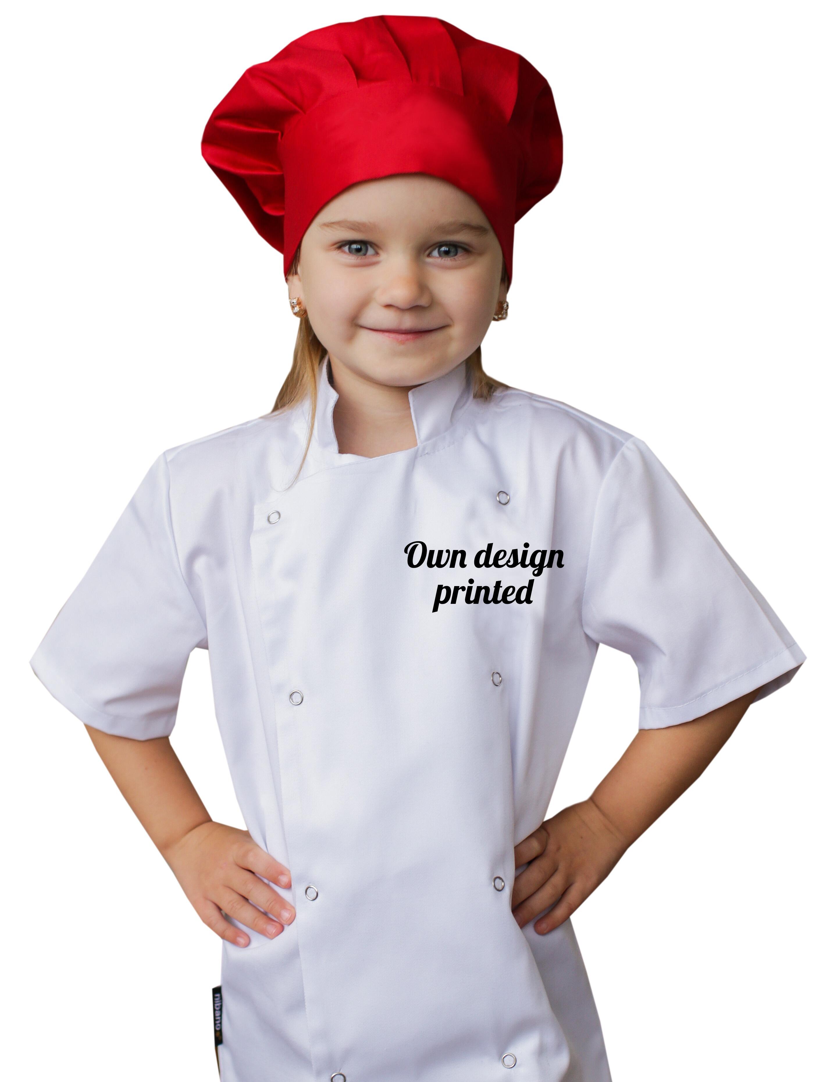 Personalised Embroidered Kids Chef s Jacket White available in 30 Colours