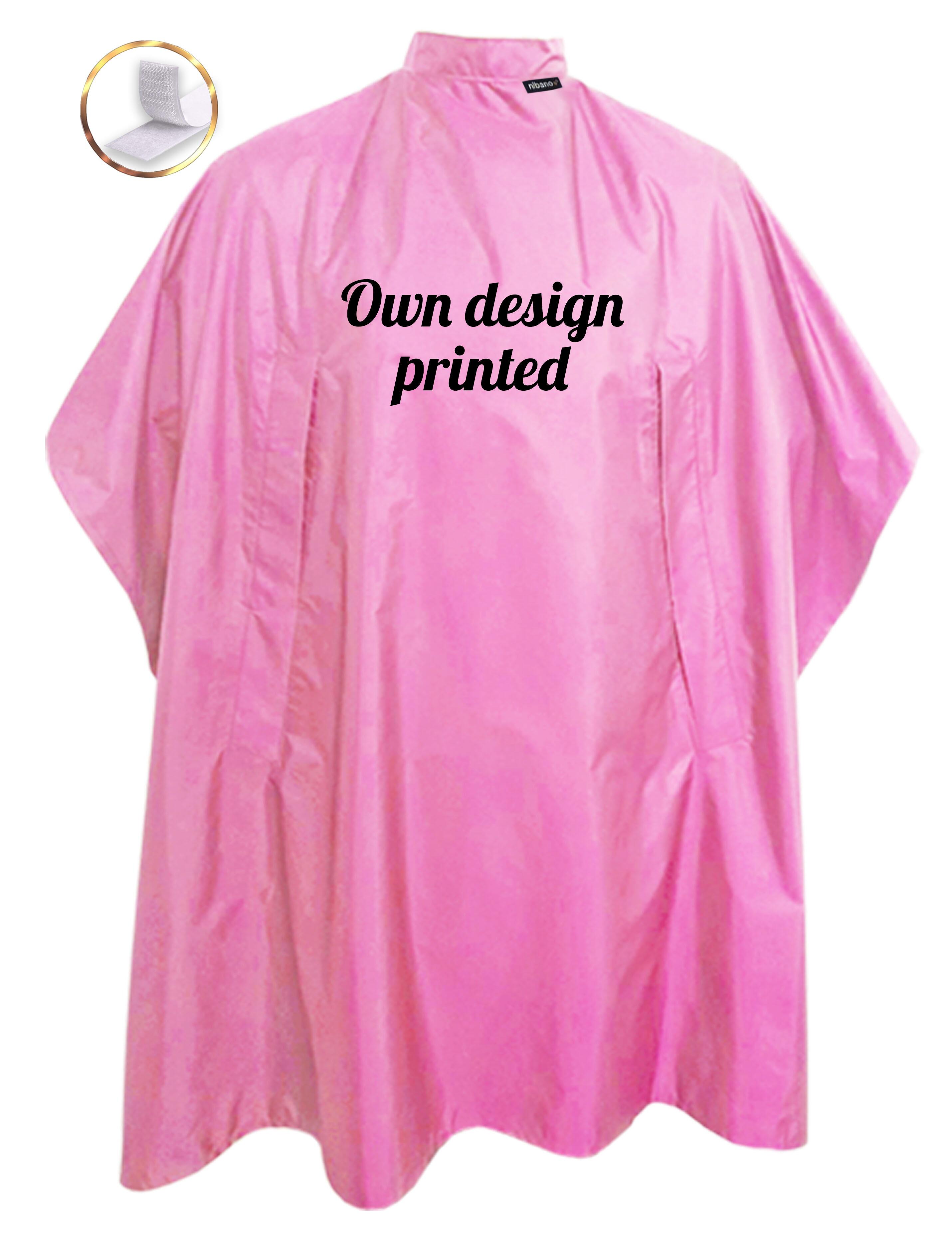 Personalised Hairdressing gown with hand slits Pink Barbie Printed